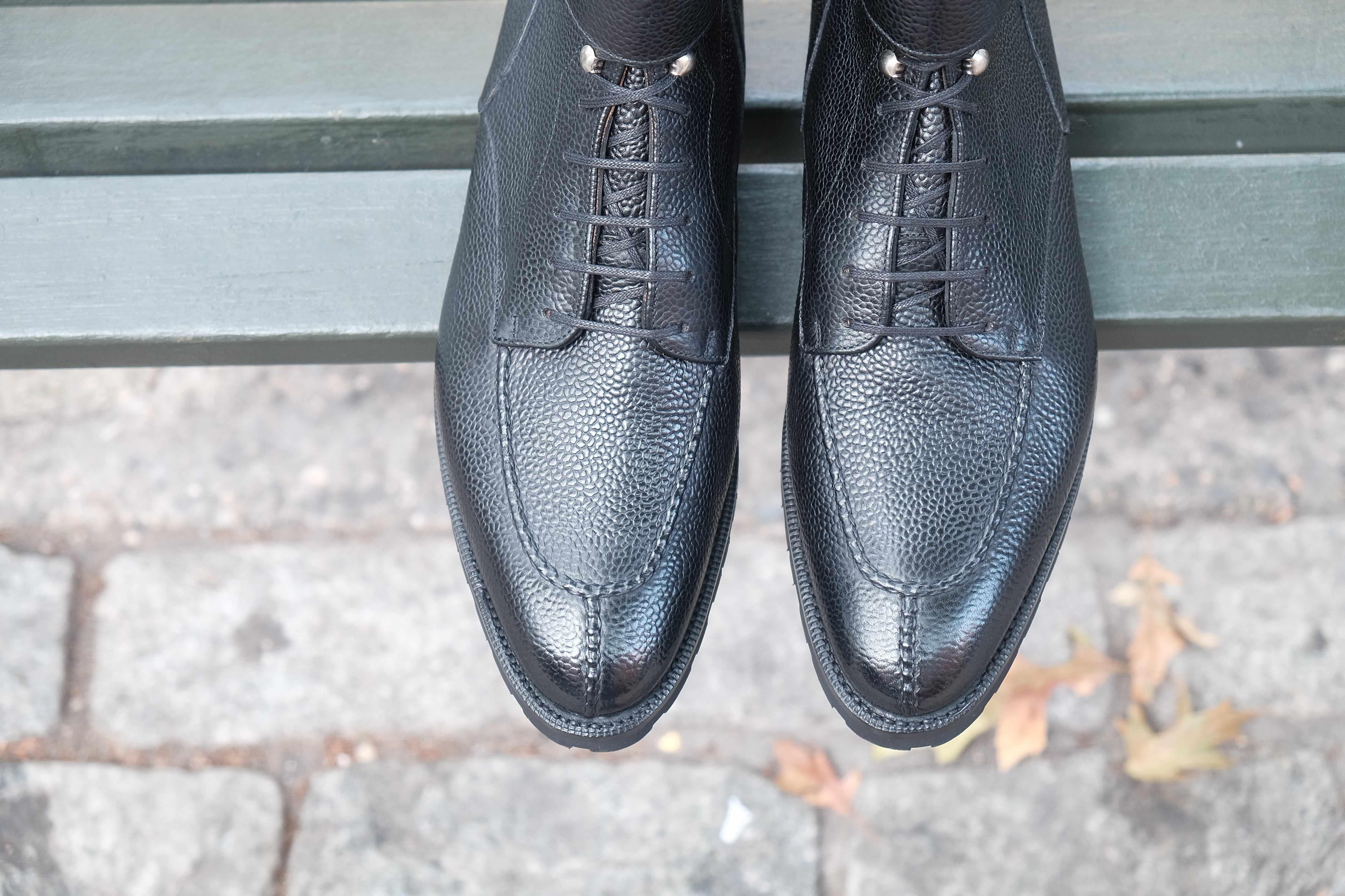 Colville - Black Scotch Grain-Strap Derby Boots-J.FitzPatrick Footwear