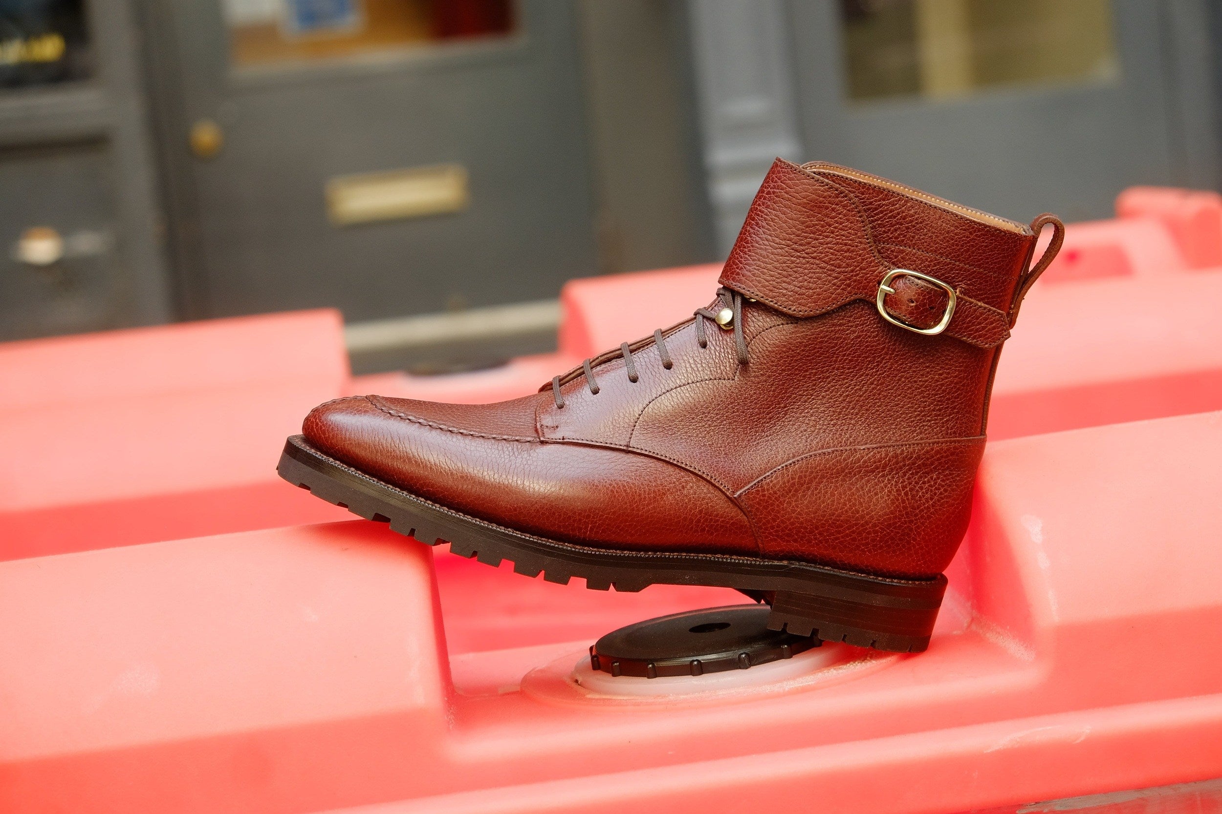 Colville - MTO - Chestnut Soft Hatch Grain - TMG Last - Commando Sole-Made To Order Strap Boots-J.FitzPatrick Footwear