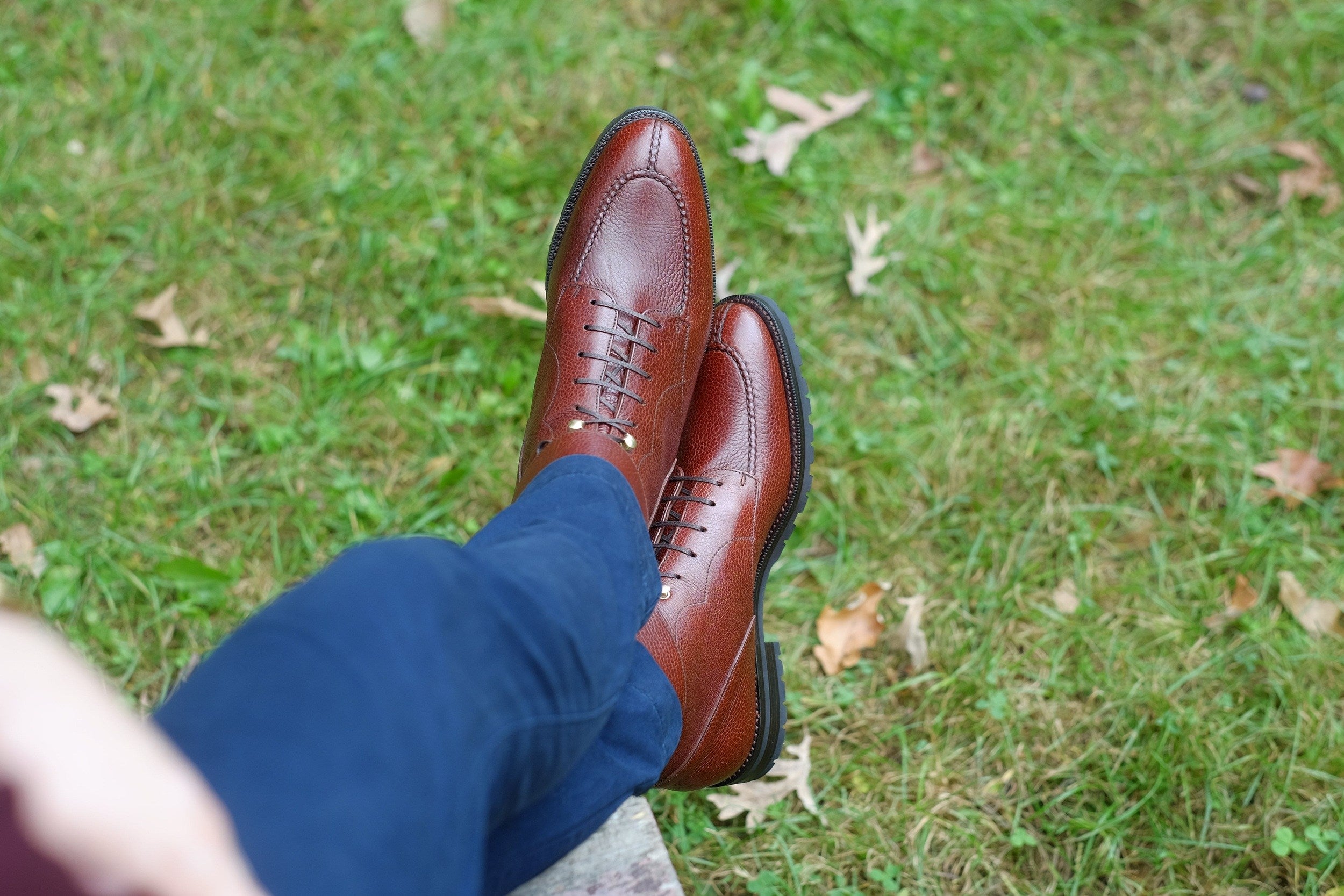 Colville - MTO - Chestnut Soft Hatch Grain - TMG Last - Commando Sole-Made To Order Strap Boots-J.FitzPatrick Footwear