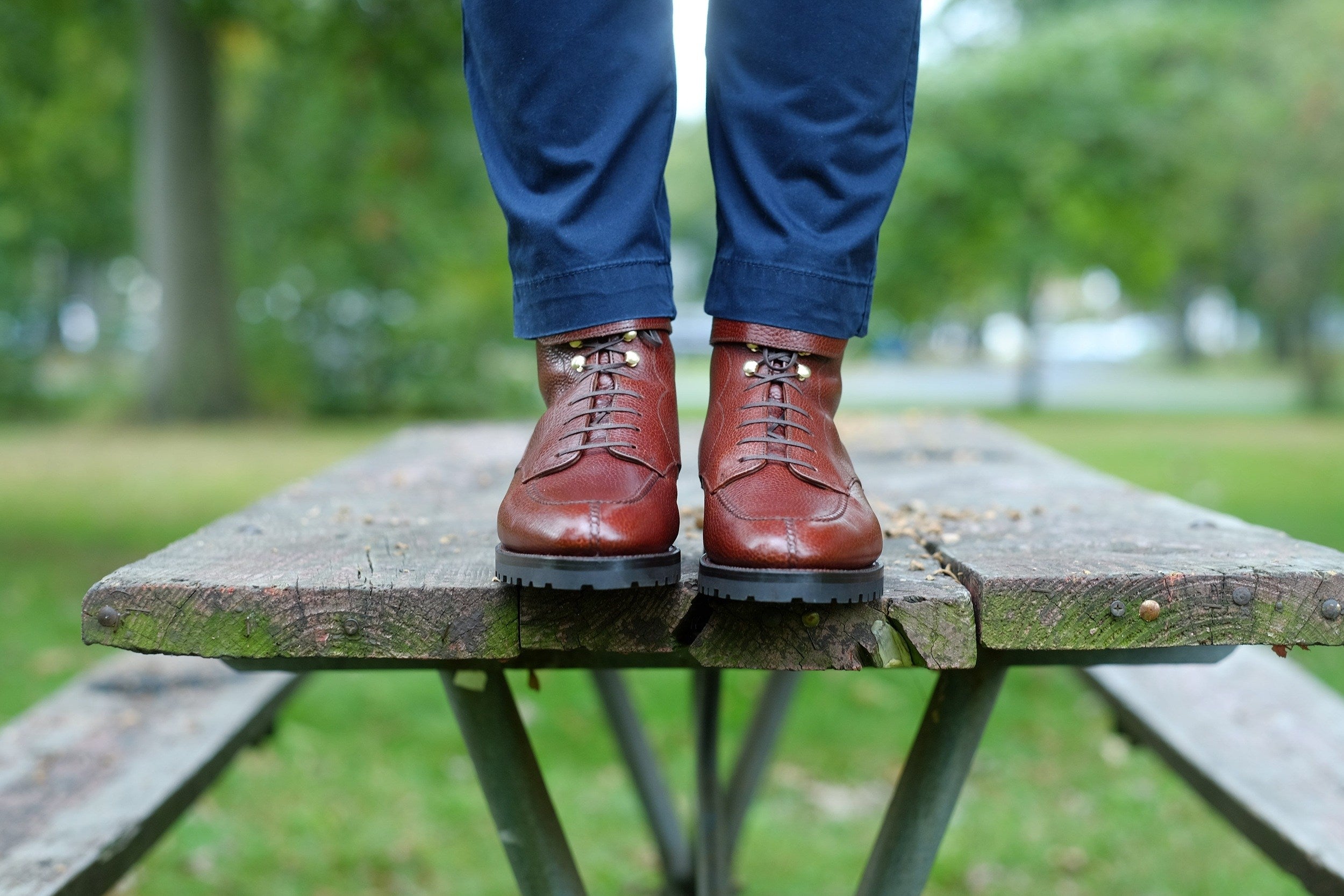 Colville - MTO - Chestnut Soft Hatch Grain - TMG Last - Commando Sole-Made To Order Strap Boots-J.FitzPatrick Footwear