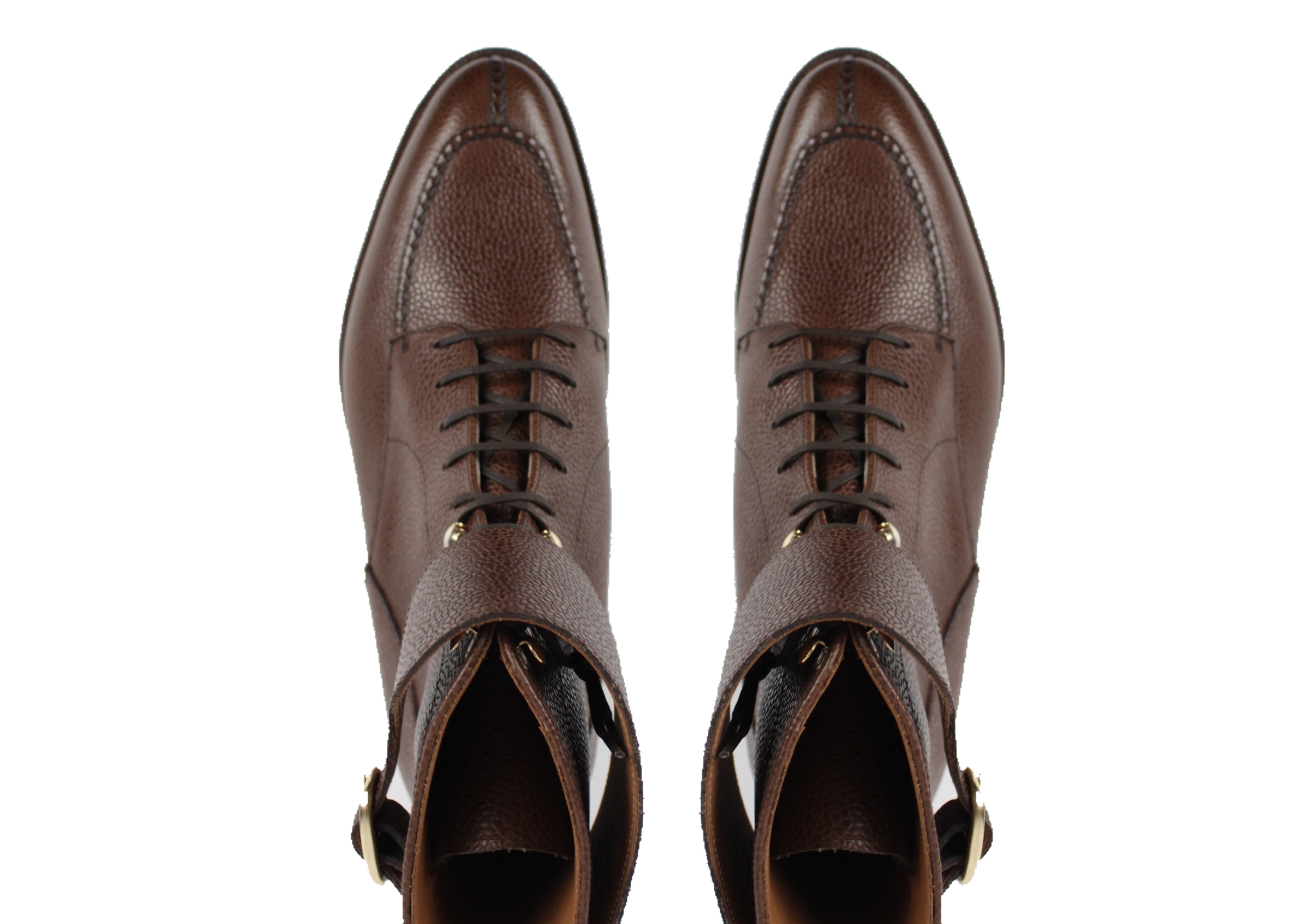 Colville - MTO - Mid Brown Grain (Country Calf) - TMG Last - Double Commando Sole-Made To Order Strap Boots-J.FitzPatrick Footwear