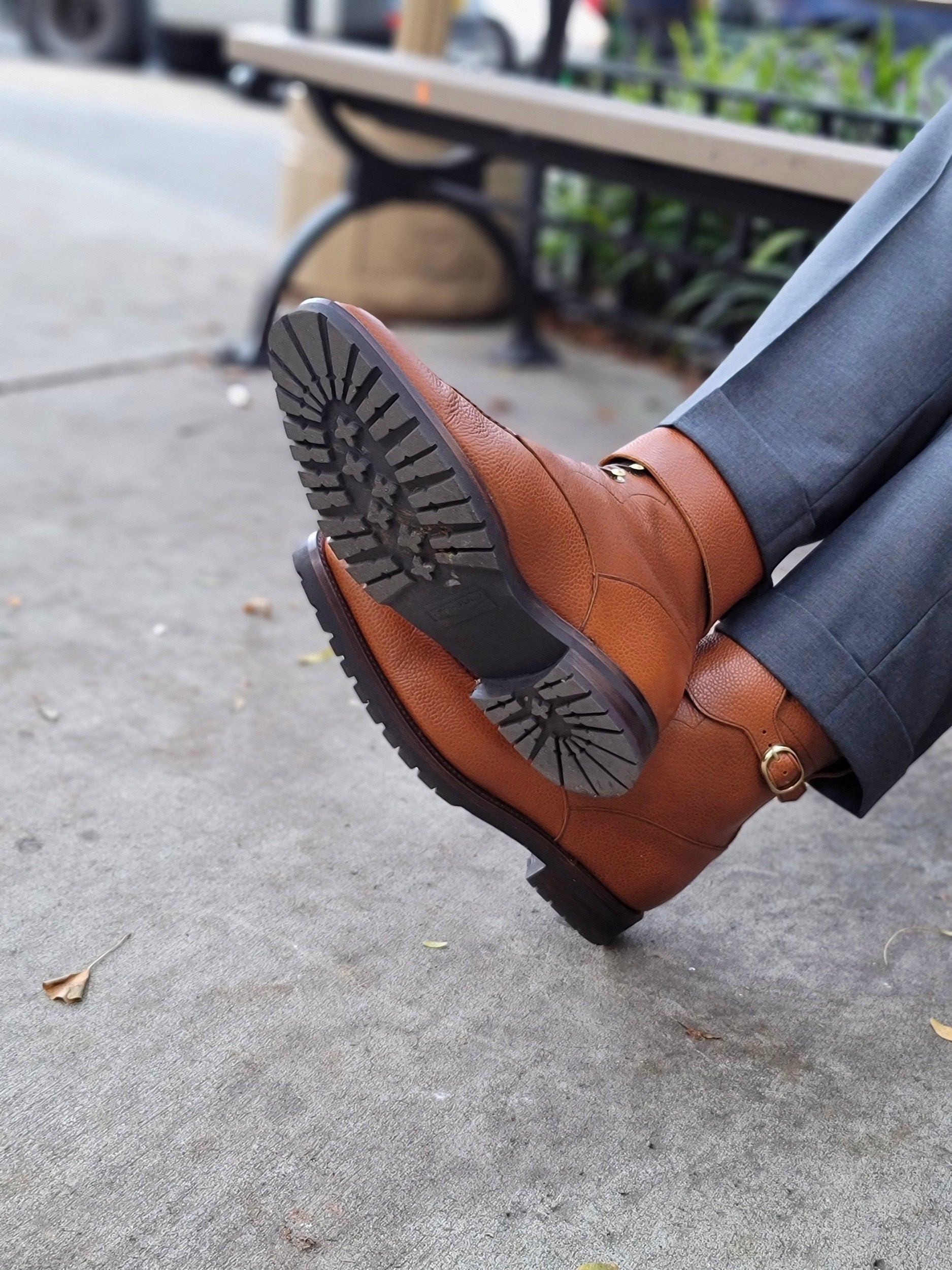 Colville - MTO - Tan Soft Grain - LPB Last - Commando Sole-Made To Order Strap Boots-J.FitzPatrick Footwear