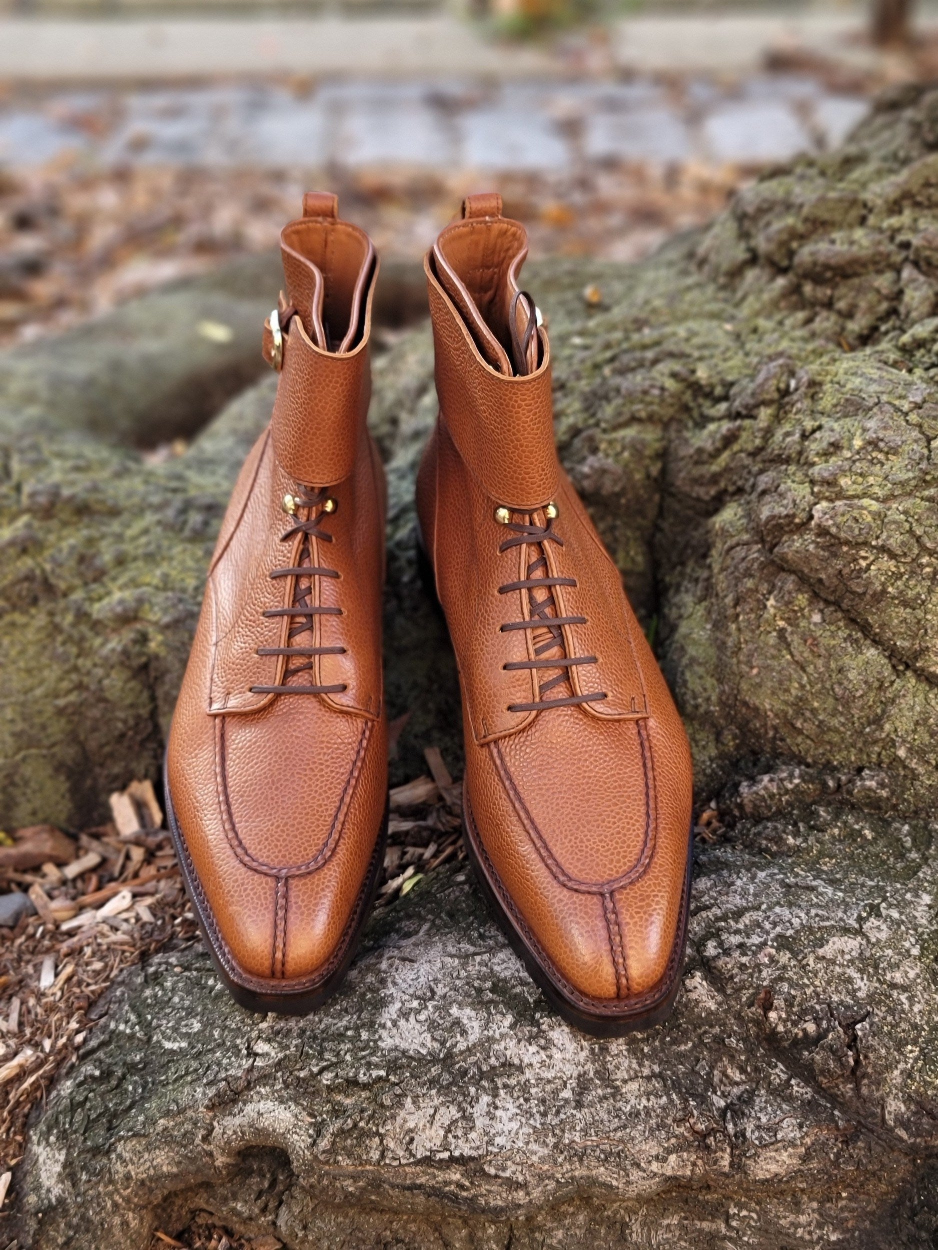 Colville - MTO - Tan Soft Grain - LPB Last - Commando Sole-Made To Order Strap Boots-J.FitzPatrick Footwear