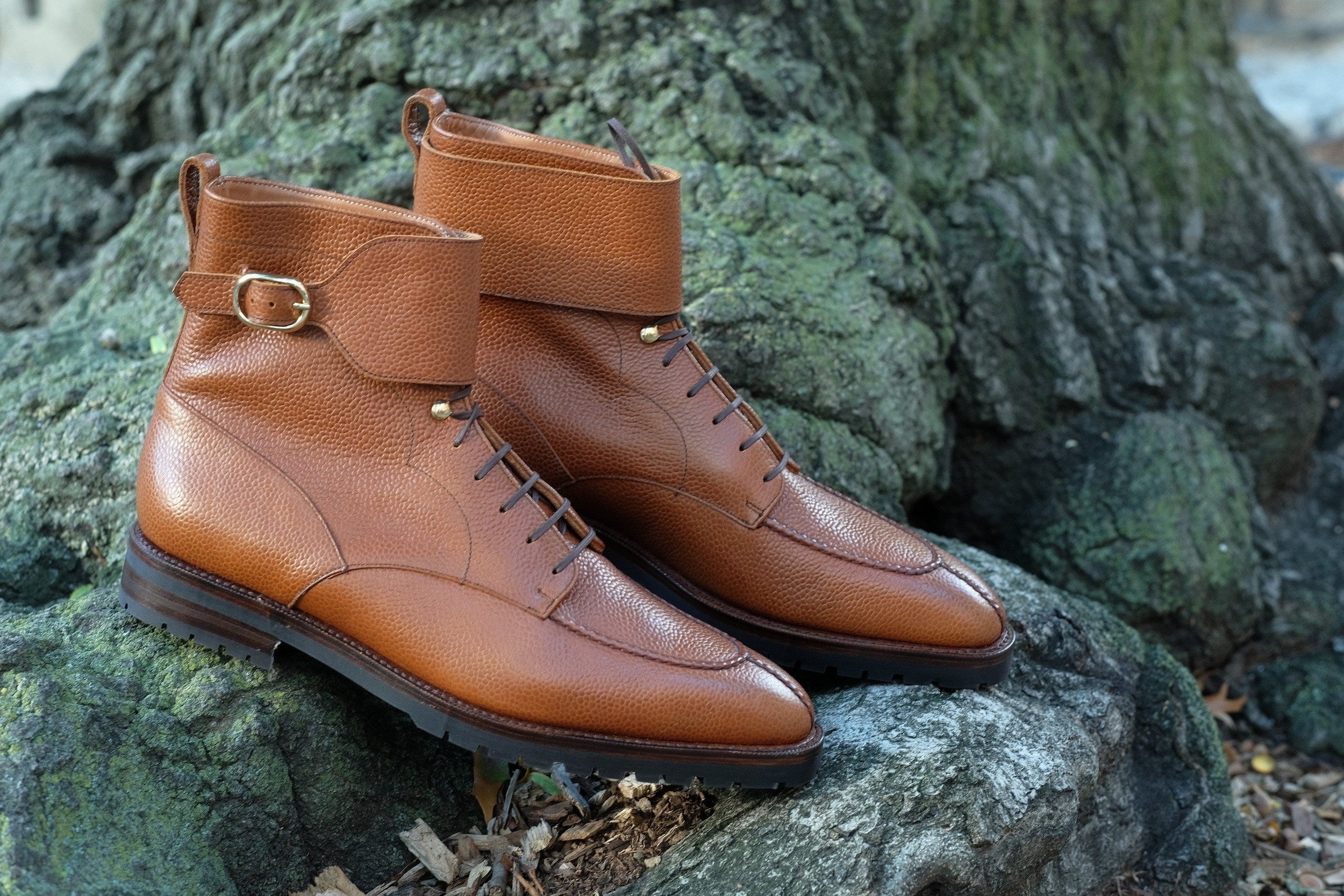 Colville - MTO - Tan Soft Grain - LPB Last - Commando Sole-Made To Order Strap Boots-J.FitzPatrick Footwear