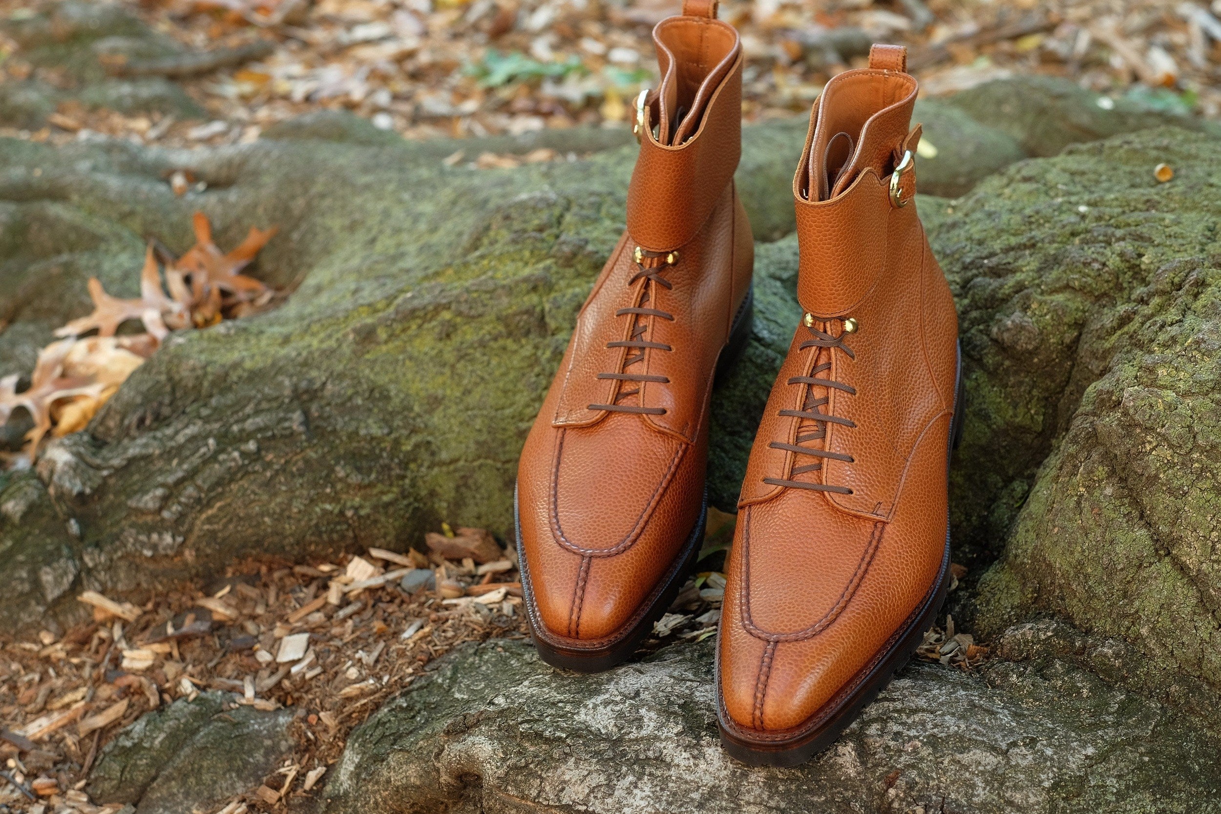 Colville - MTO - Tan Soft Grain - LPB Last - Commando Sole-Made To Order Strap Boots-J.FitzPatrick Footwear