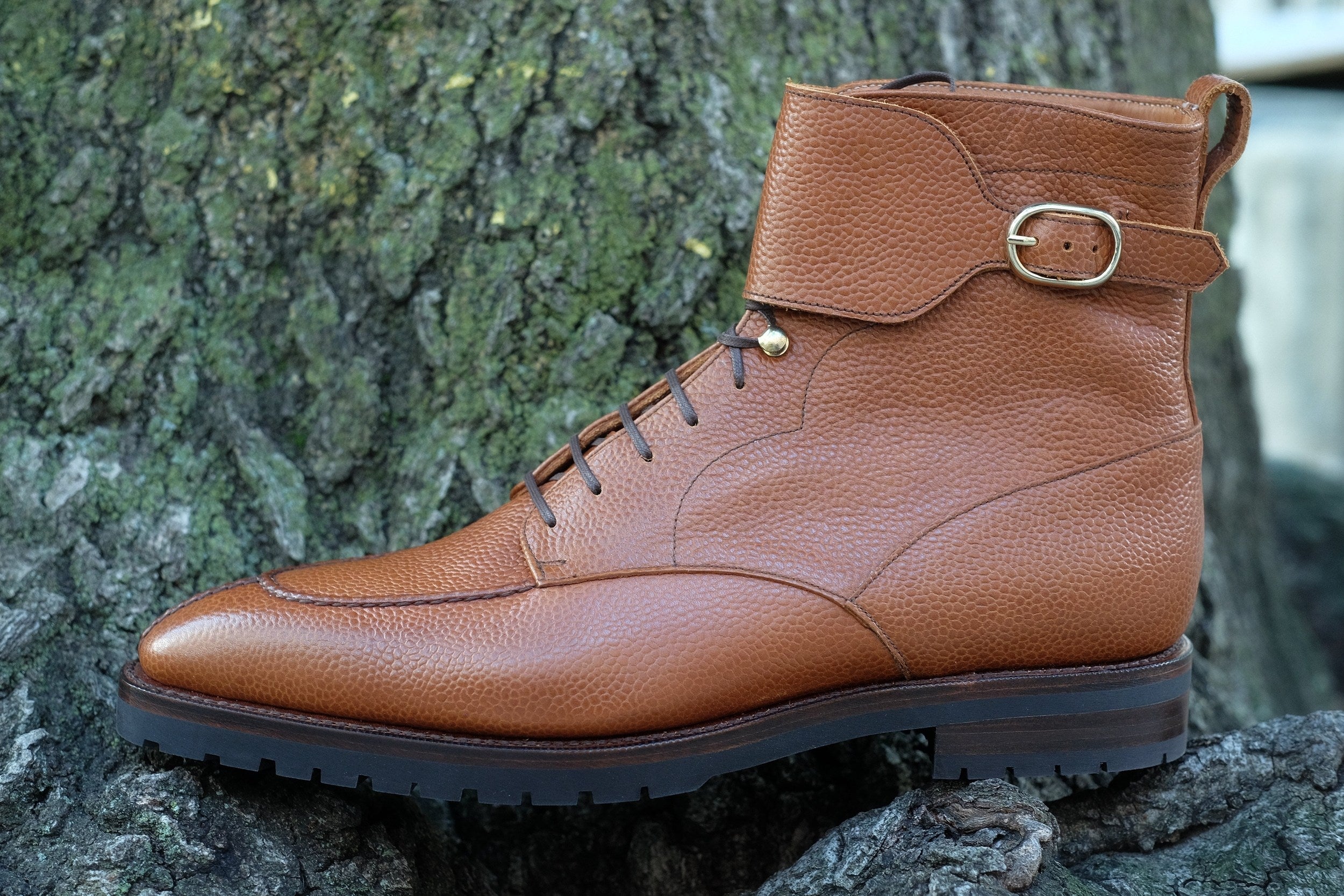 Colville - MTO - Tan Soft Grain - LPB Last - Commando Sole-Made To Order Strap Boots-J.FitzPatrick Footwear