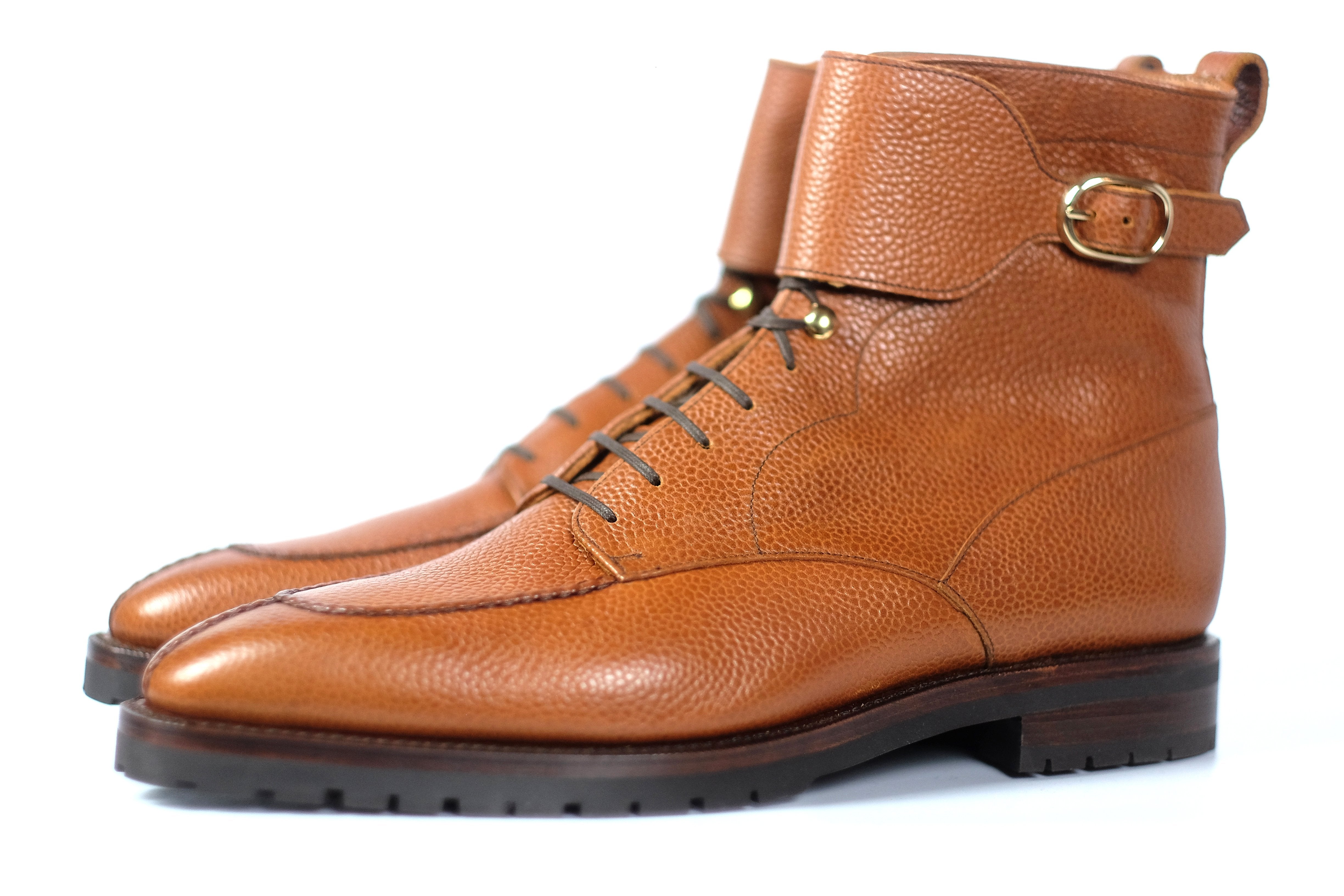 Colville - MTO - Tan Soft Grain - LPB Last - Commando Sole-Made To Order Strap Boots-J.FitzPatrick Footwear