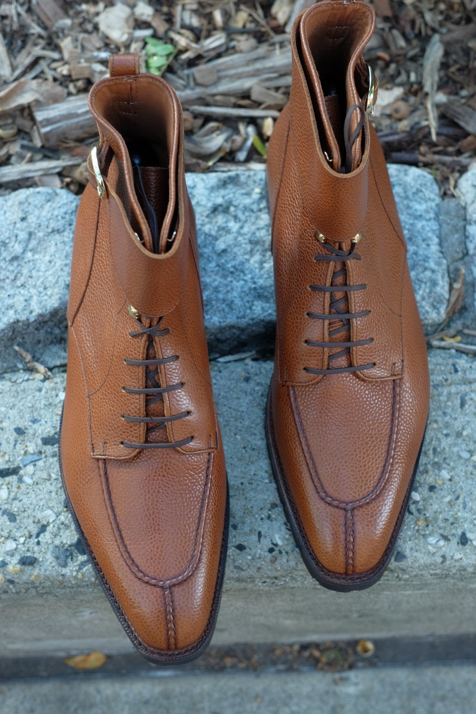 Colville - MTO - Tan Soft Grain - LPB Last - Commando Sole-Made To Order Strap Boots-J.FitzPatrick Footwear