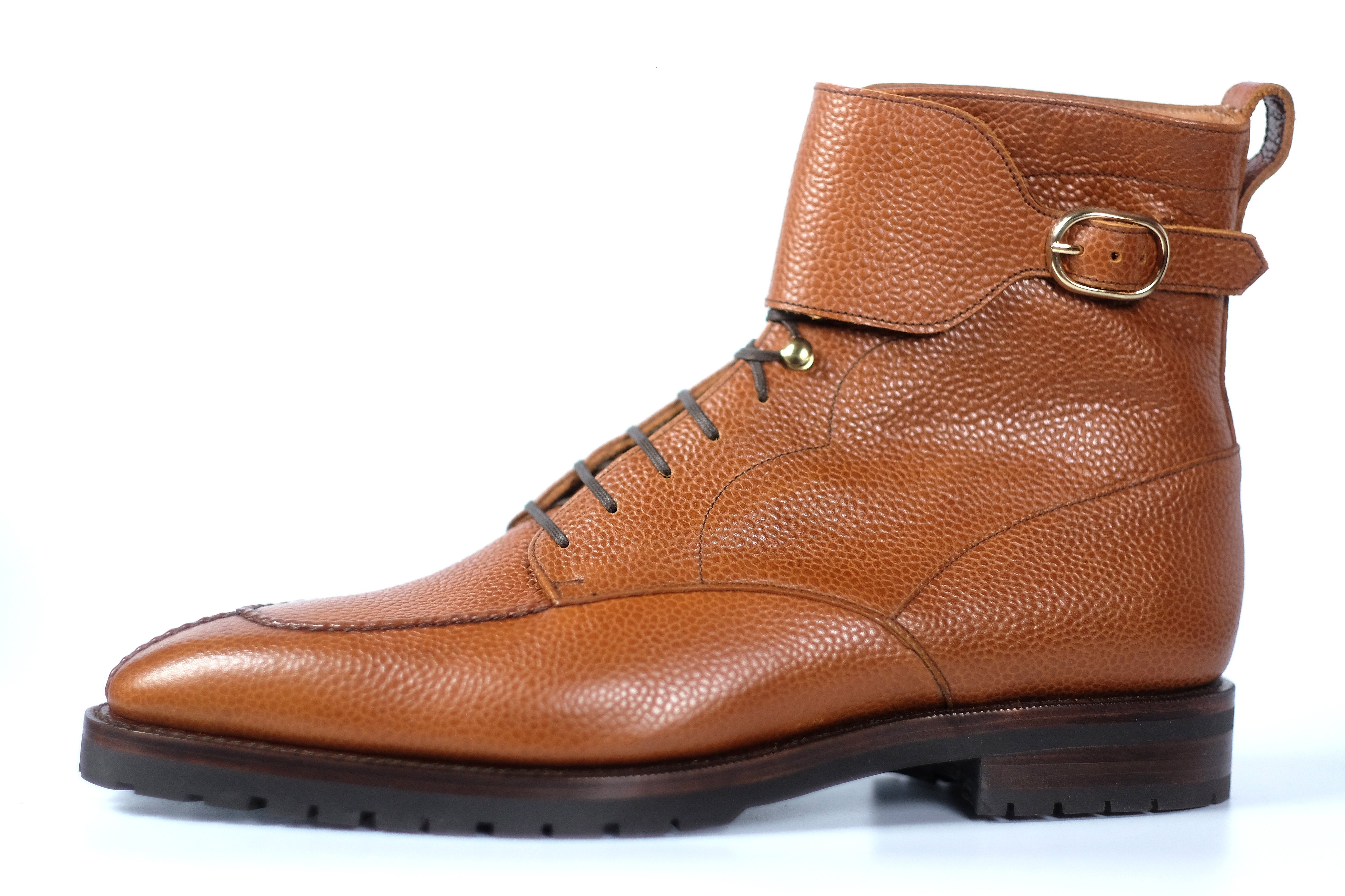 Colville - MTO - Tan Soft Grain - LPB Last - Commando Sole-Made To Order Strap Boots-J.FitzPatrick Footwear