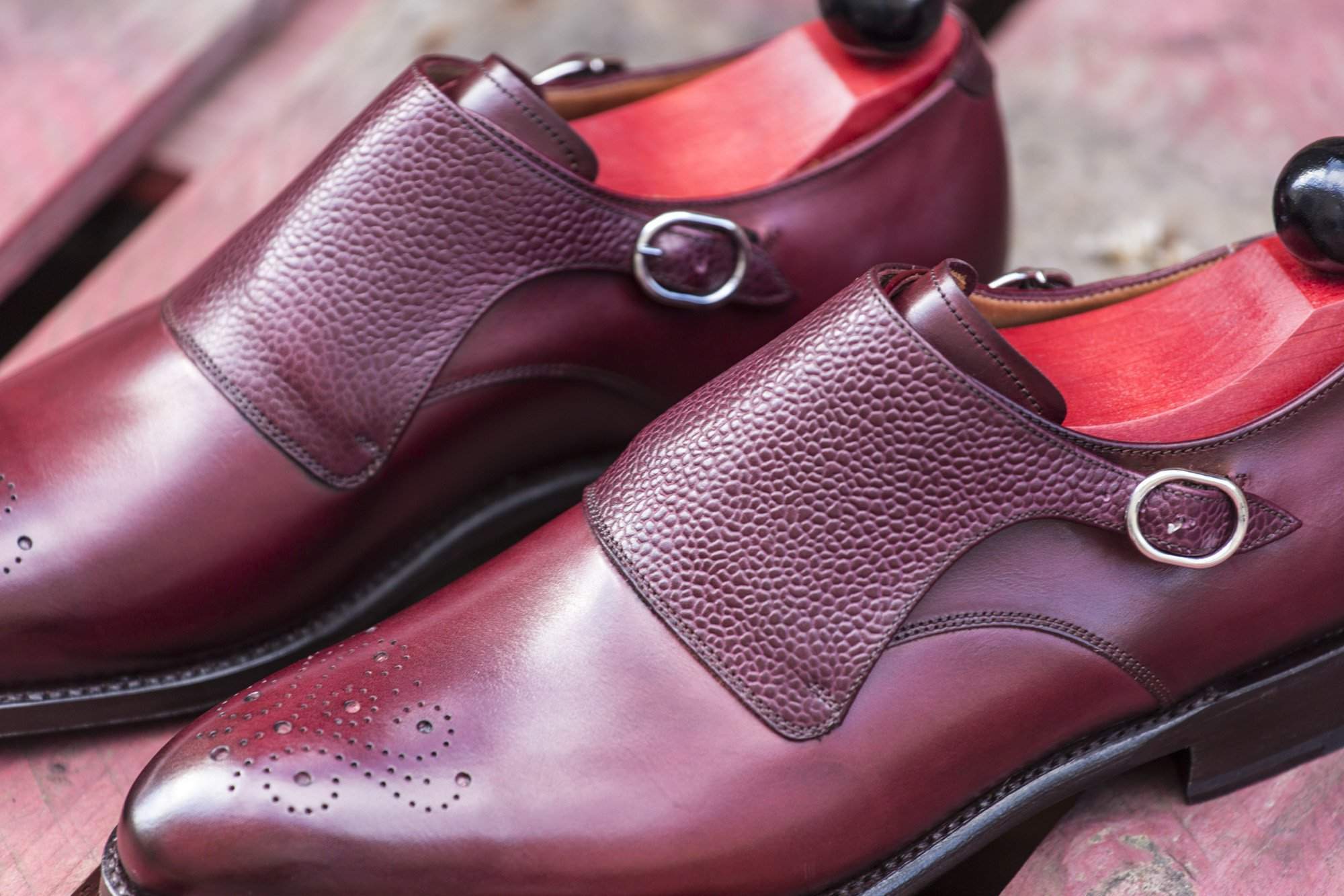 Corliss III - Burgundy Calf / Burgundy Scotch Grain-Shoes-J.FitzPatrick Footwear