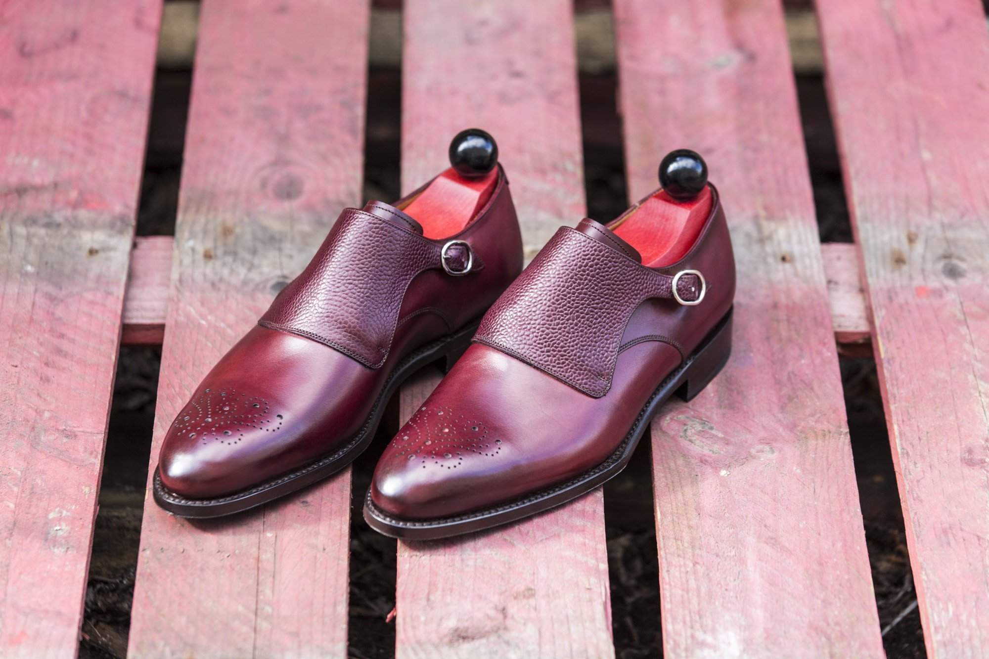 Corliss III - Burgundy Calf / Burgundy Scotch Grain-Shoes-J.FitzPatrick Footwear