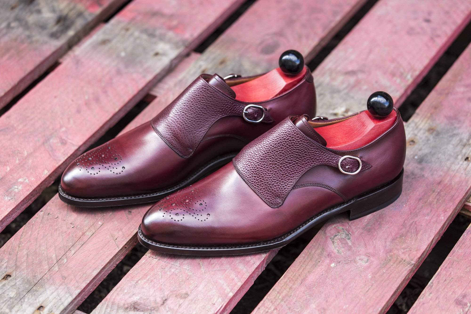 Corliss III - Burgundy Calf / Burgundy Scotch Grain-Shoes-J.FitzPatrick Footwear