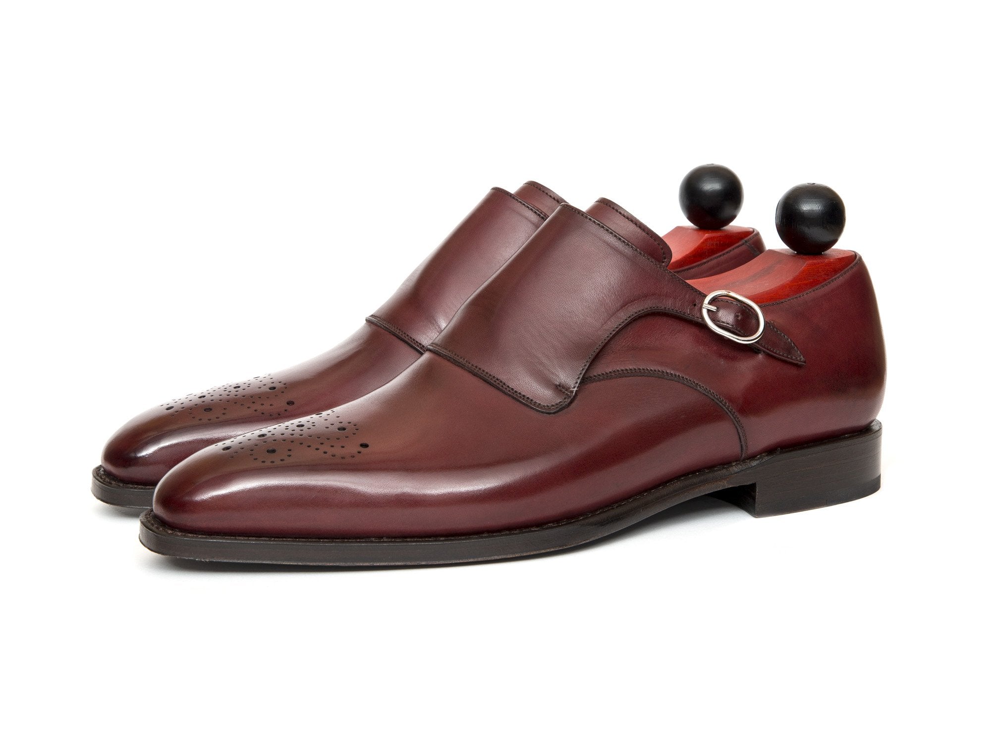 Corliss - MTO - Burgundy Calf-Made To Order Single Monkstrap Medallion-J.FitzPatrick Footwear
