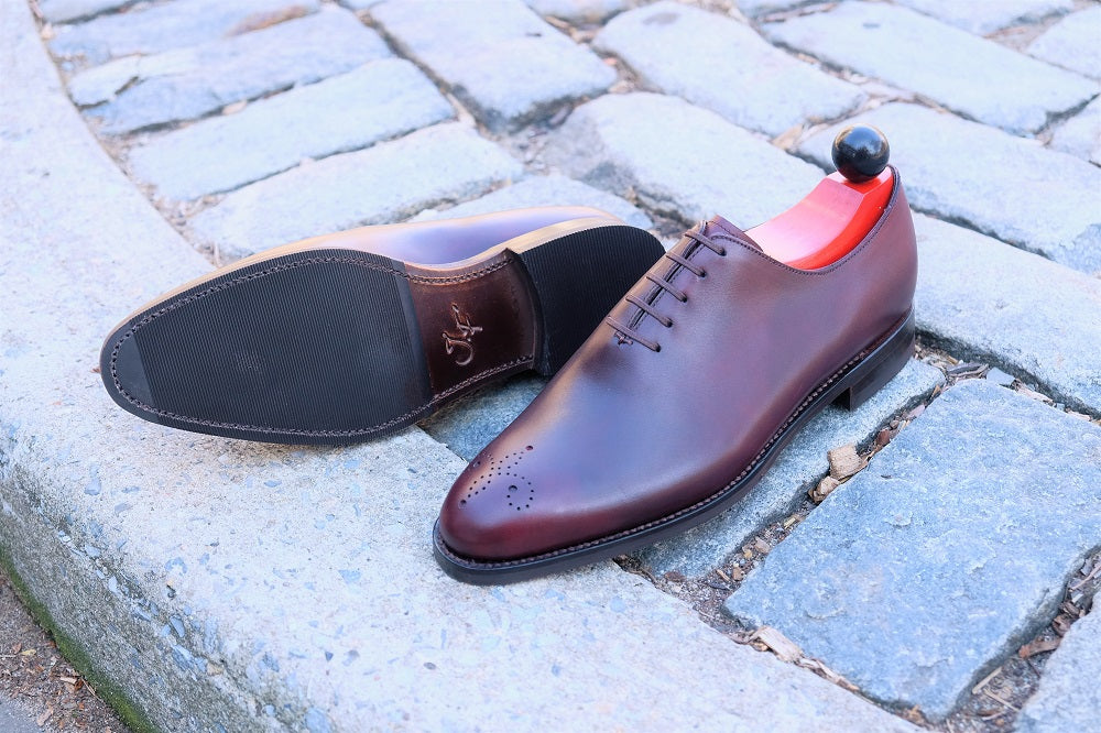 Crescent - Sangria Calf-Wholecut Oxfords-J.FitzPatrick Footwear