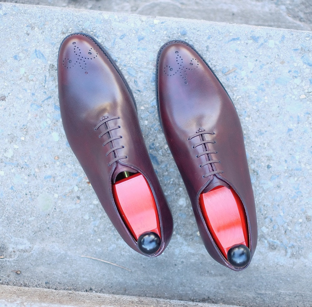 Crescent - Sangria Calf-Wholecut Oxfords-J.FitzPatrick Footwear