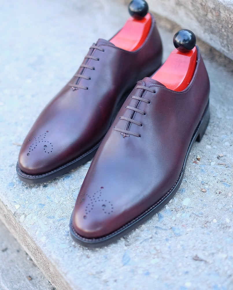 Crescent - Sangria Calf-Wholecut Oxfords-J.FitzPatrick Footwear