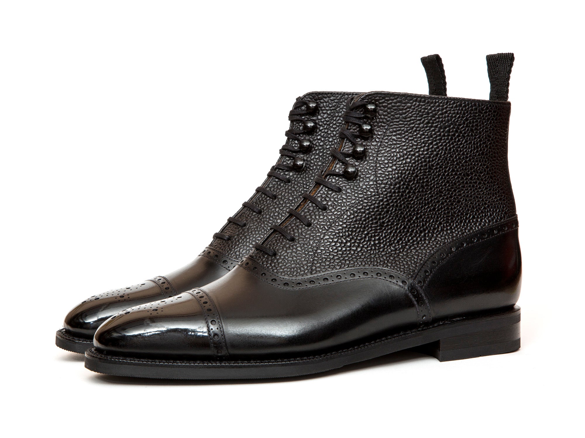 David - MTO - Black Calf / Black Country Calf - LPB Last - City Rubber Sole-Made To Order Boot Lace Laceup Oxford Balmoral-J.FitzPatrick Footwear