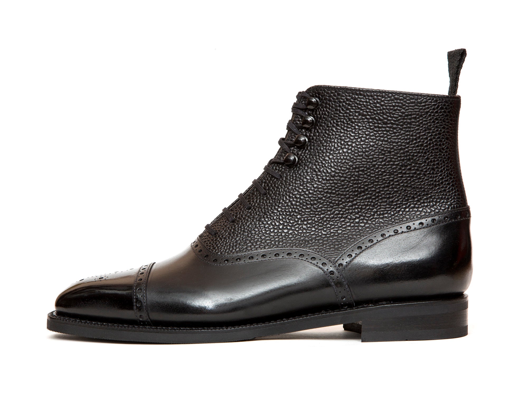 David - MTO - Black Calf / Black Country Calf - LPB Last - City Rubber Sole-Made To Order Boot Lace Laceup Oxford Balmoral-J.FitzPatrick Footwear