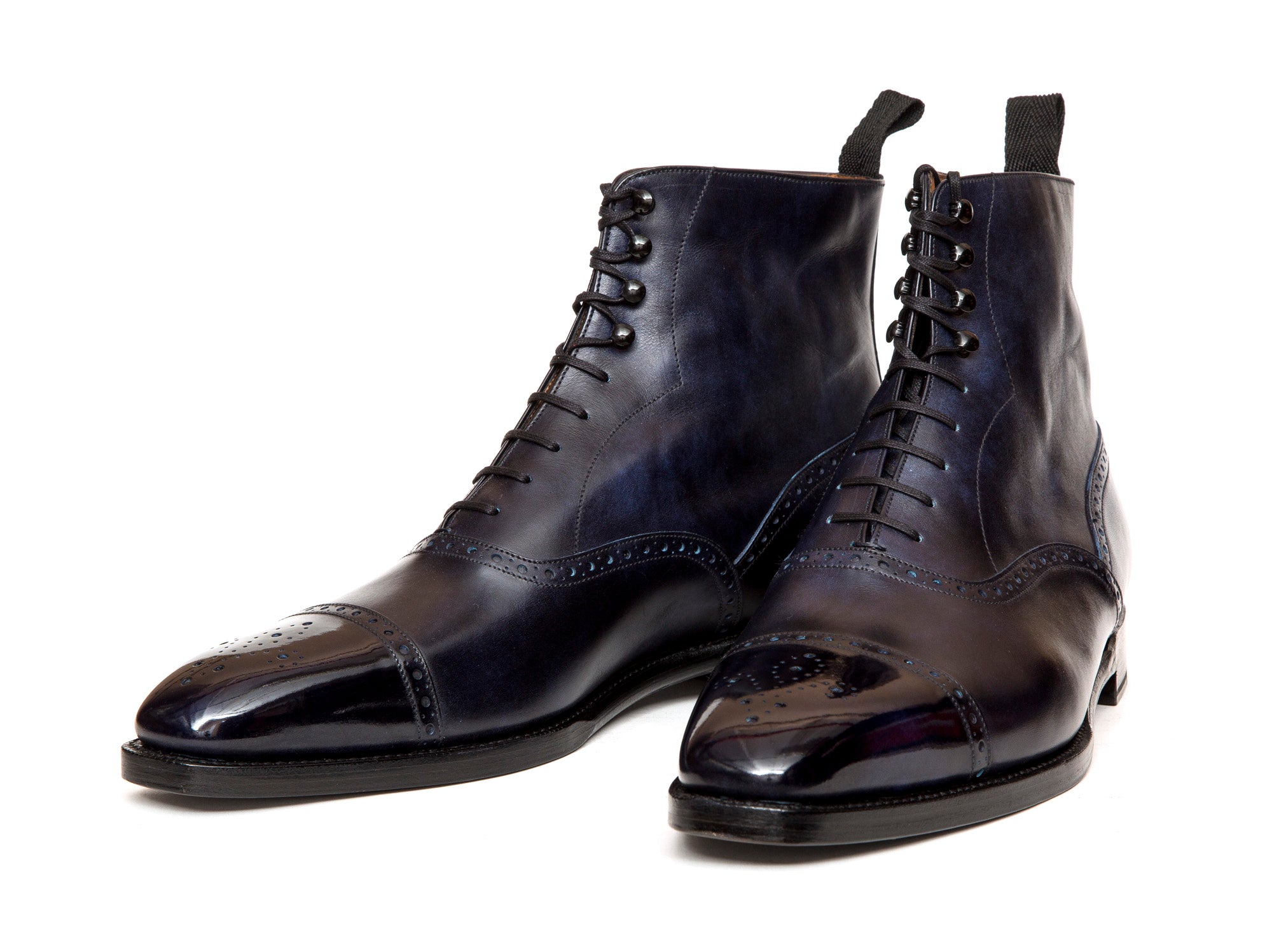 David - MTO - Navy Museum Calf - LPB Last - Single Leather Sole-Made To Order Boot Lace Laceup Oxford Balmoral-J.FitzPatrick Footwear
