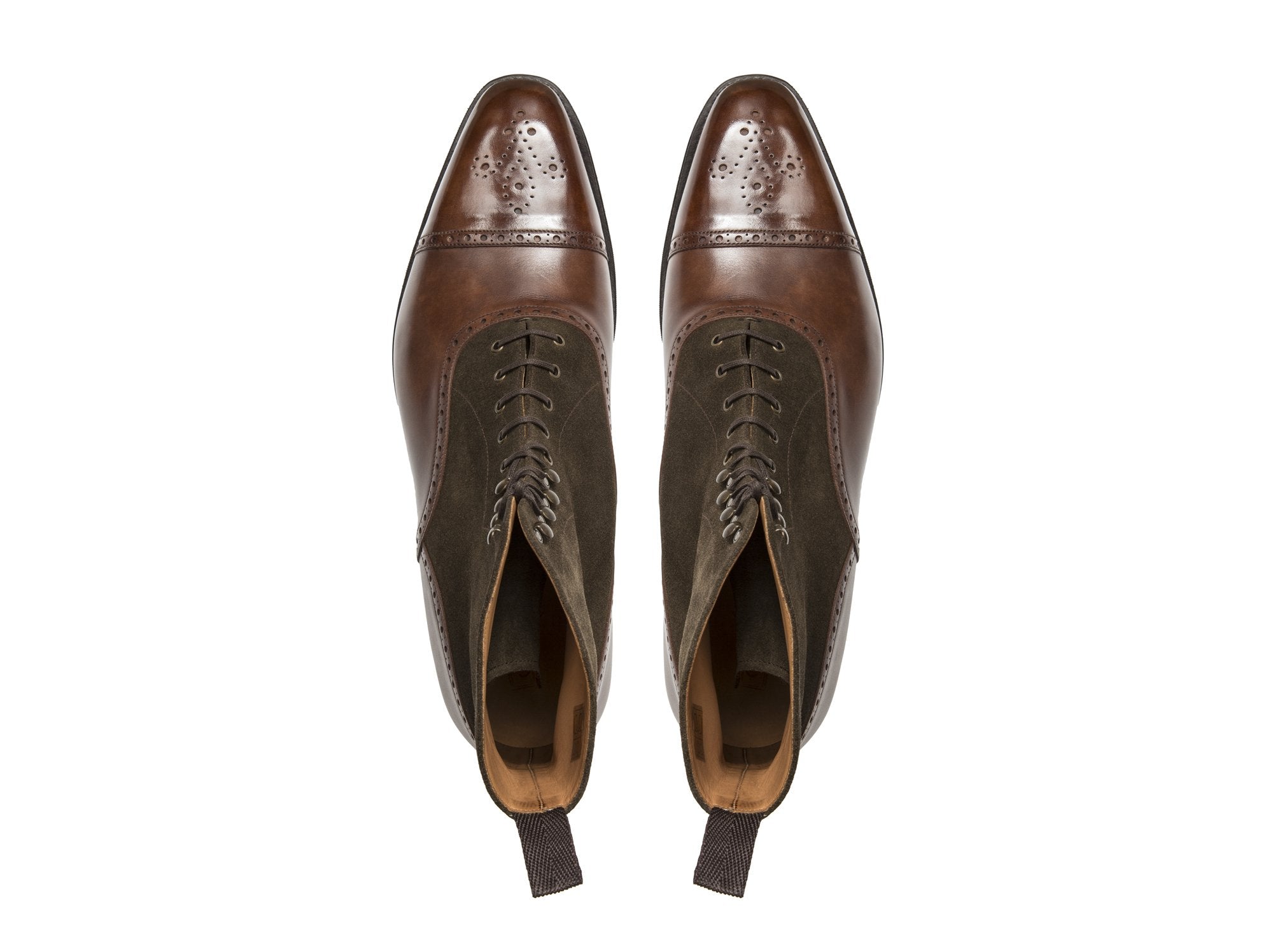 David - MTO - Walnut Museum Calf / Moss Suede - LPB Last - City Rubber Sole-Made To Order Boot Lace Laceup Oxford Balmoral-J.FitzPatrick Footwear