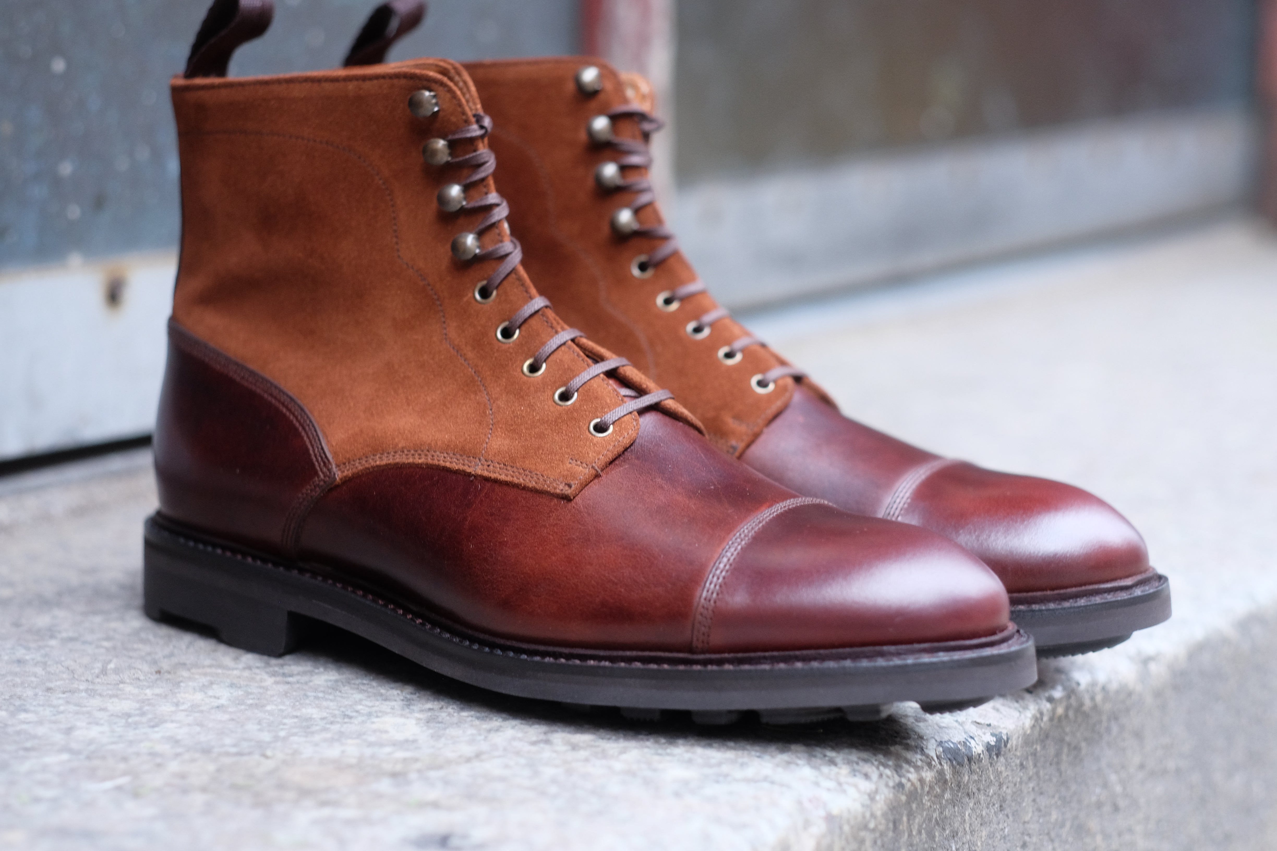 Delridge - MTO - Rugged Brown / Snuff Suede - NGT Last - Double Rugged Rubber Sole w/ Stormwelt-Made To Order Boot Derby Cap Toe-J.FitzPatrick Footwear