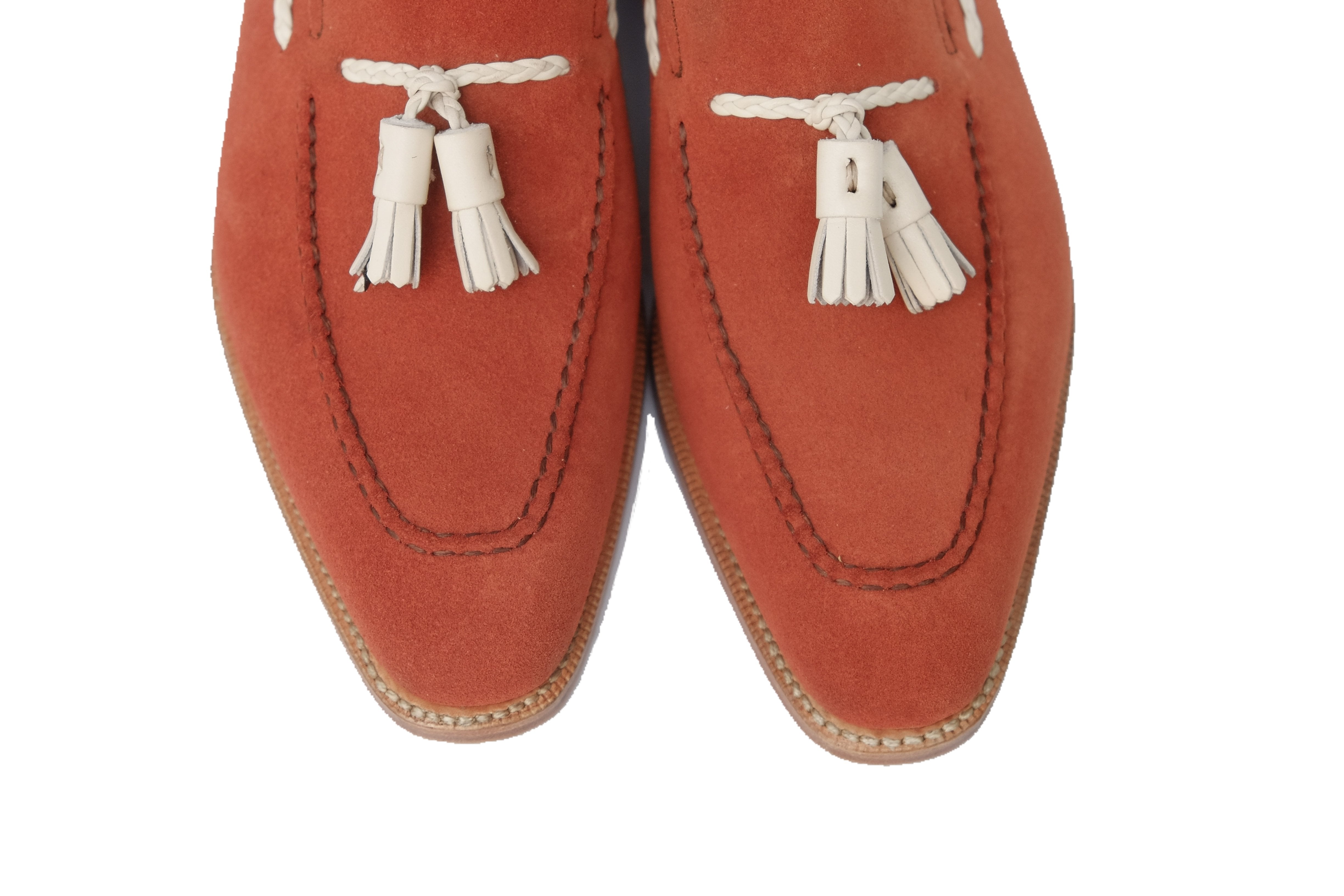Eskapa - MTO - Rust Suede / Natural Crust Tassel - LPB Last - Single Leather Sole-Made To Order Tassel Loafer-J.FitzPatrick Footwear