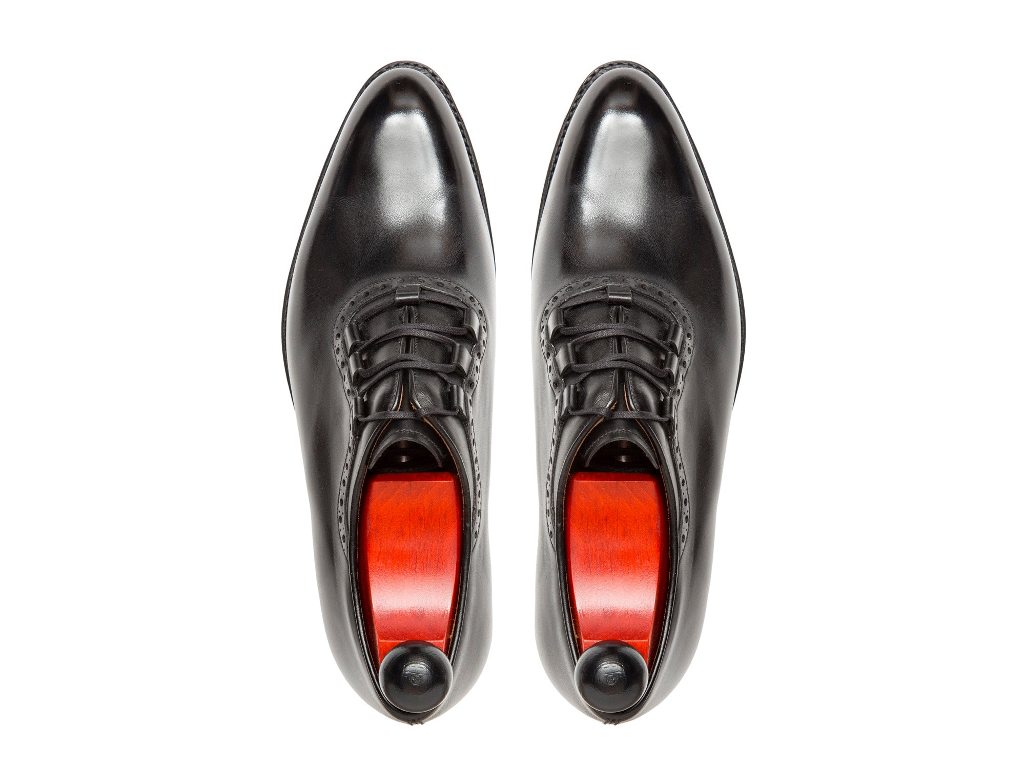 Everett - MTO - Black Calf - SEA Last - Double Leather Sole-Made To Order Plain Toe Ghillie Oxfords Brogue-J.FitzPatrick Footwear