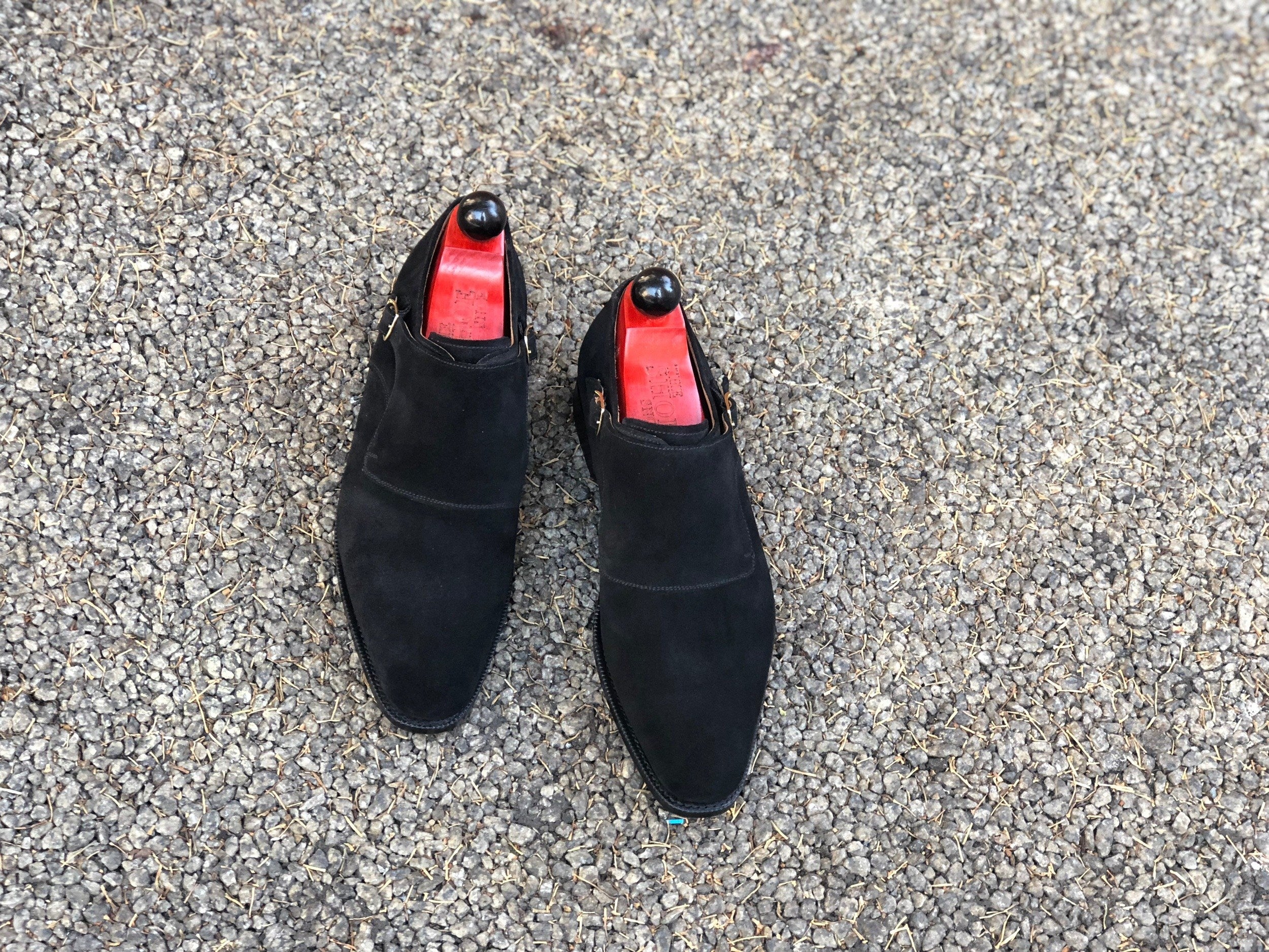 Factoria - MTO - Black Suede-Made To Order Double Monkstrap Plain Toe-J.FitzPatrick Footwear