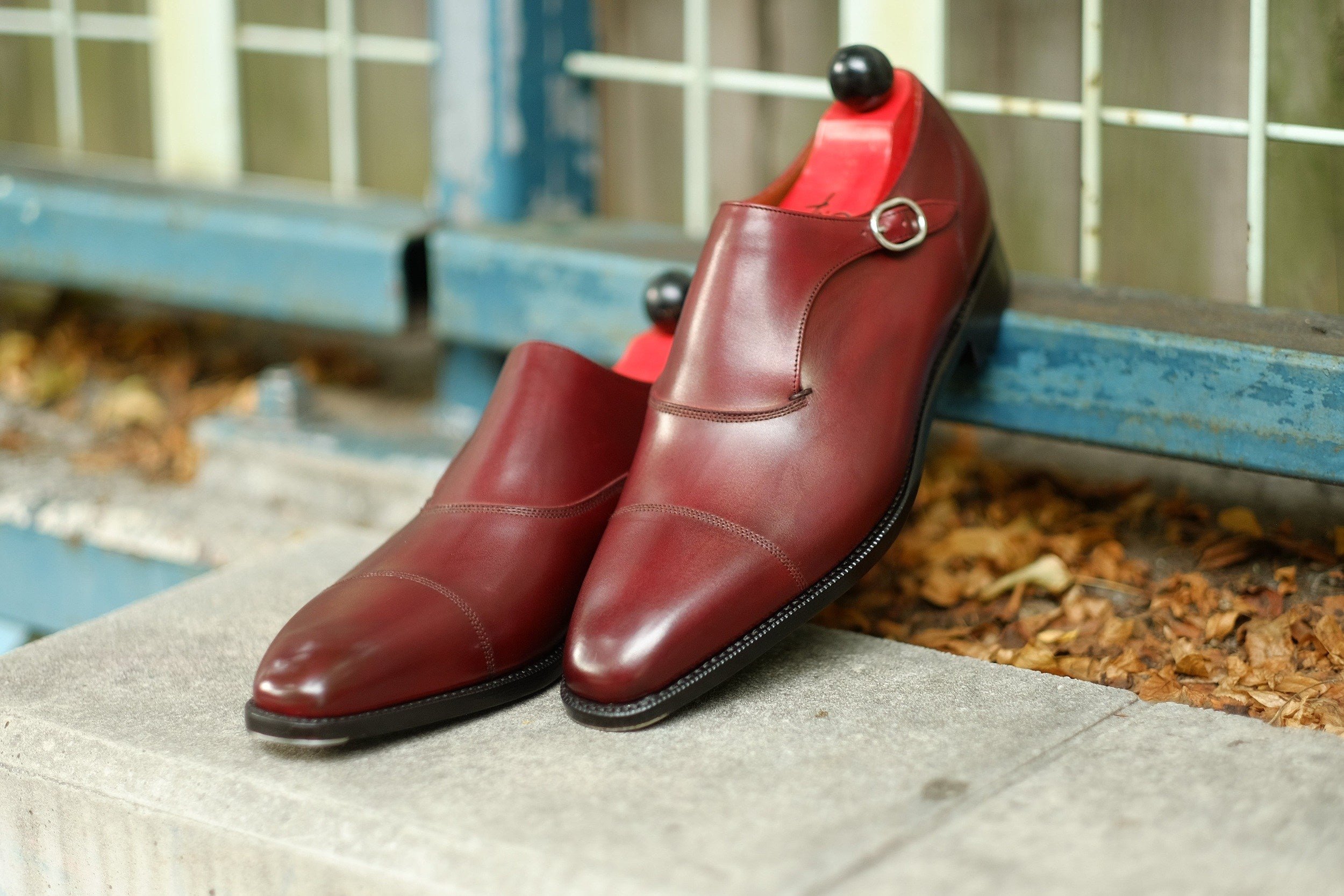 Fauntleroy - MTO - Burgundy Calf-Made To Order Single Monkstrap Captoe Cap Toe-J.FitzPatrick Footwear