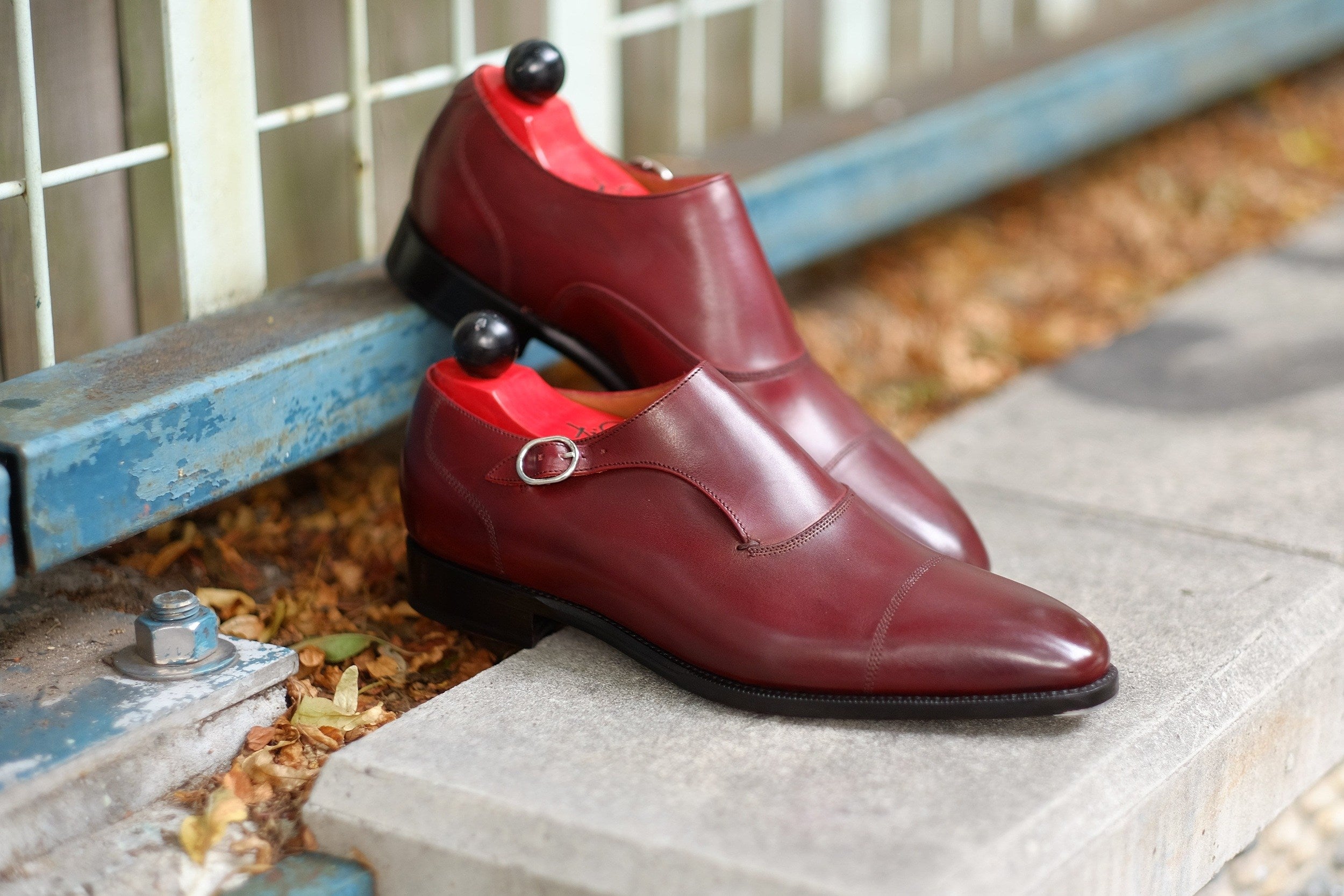 Fauntleroy - MTO - Burgundy Calf-Made To Order Single Monkstrap Captoe Cap Toe-J.FitzPatrick Footwear