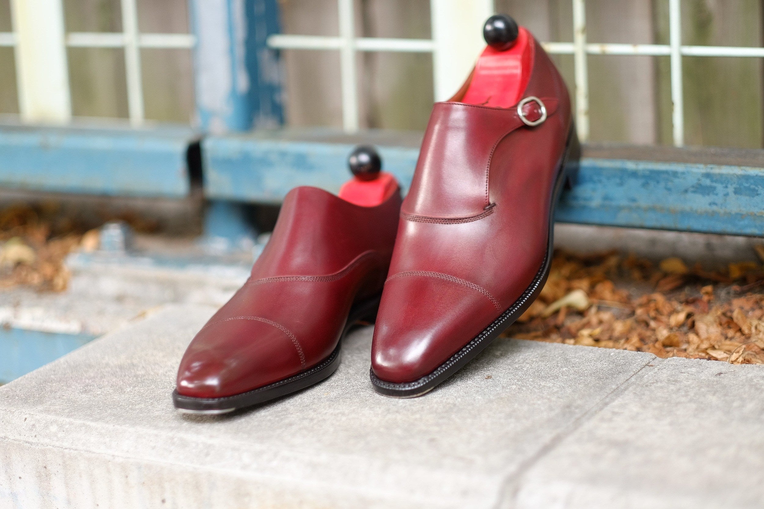 Fauntleroy - MTO - Burgundy Calf-Made To Order Single Monkstrap Captoe Cap Toe-J.FitzPatrick Footwear