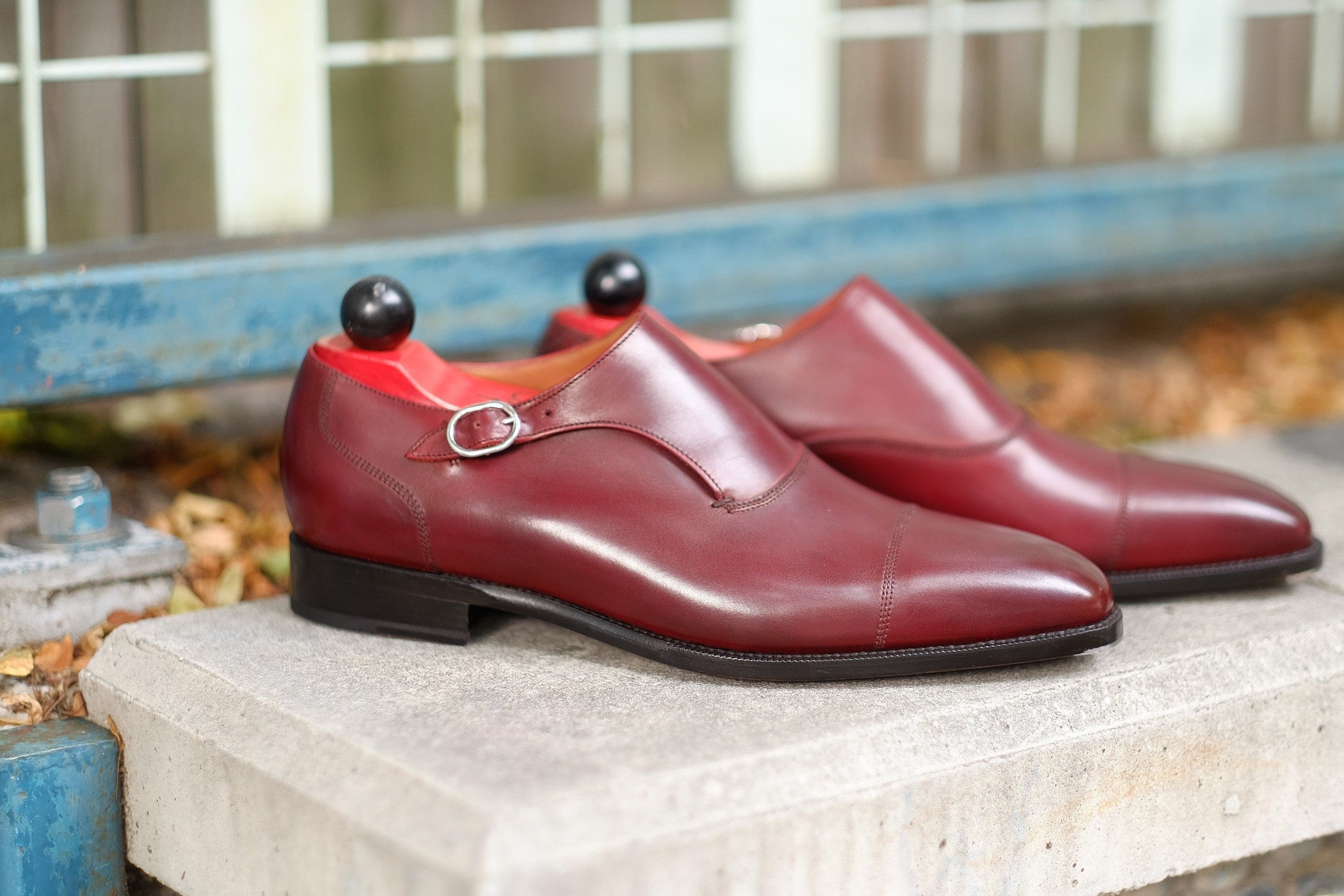 Fauntleroy - MTO - Burgundy Calf-Made To Order Single Monkstrap Captoe Cap Toe-J.FitzPatrick Footwear