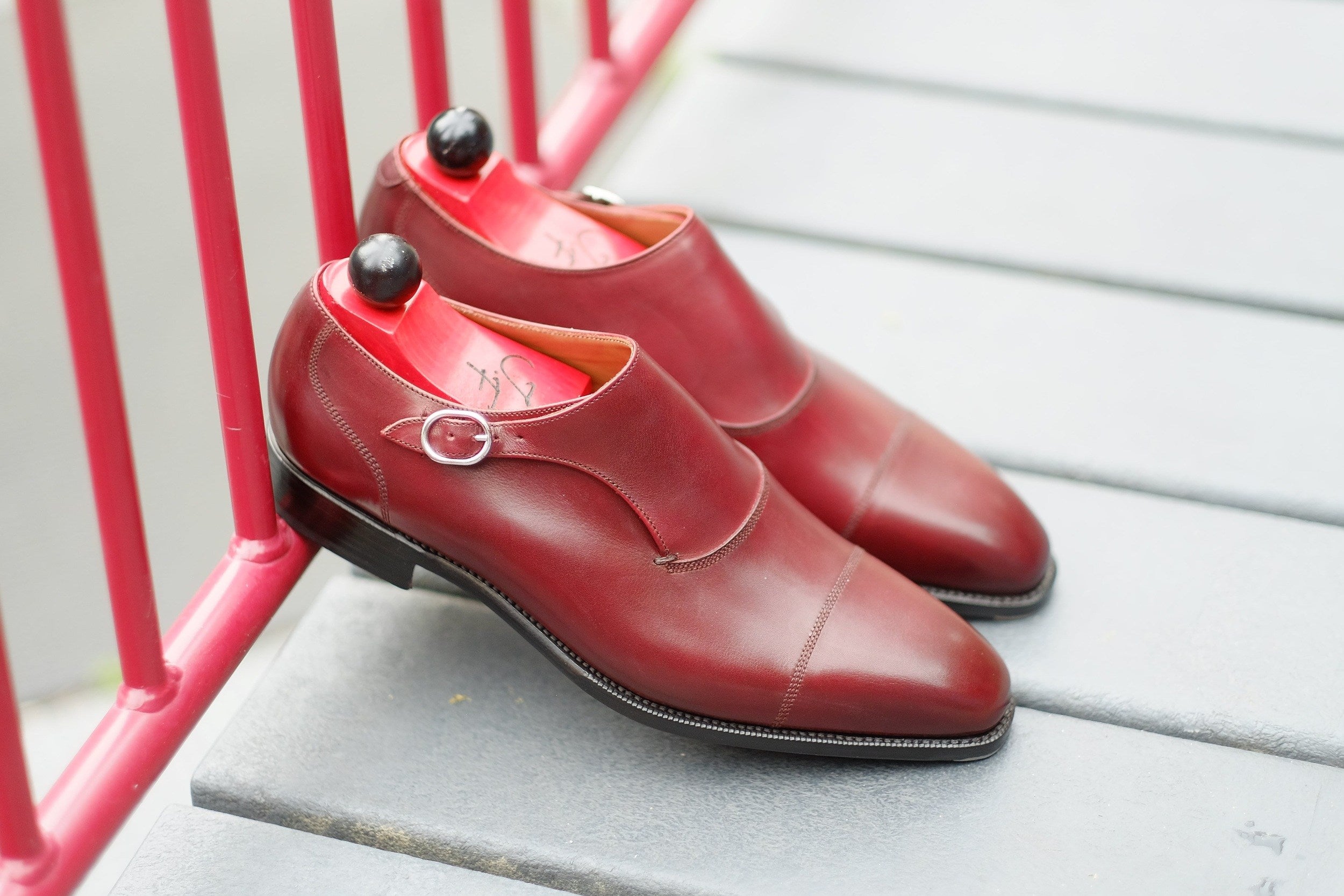 Fauntleroy - MTO - Burgundy Calf-Made To Order Single Monkstrap Captoe Cap Toe-J.FitzPatrick Footwear