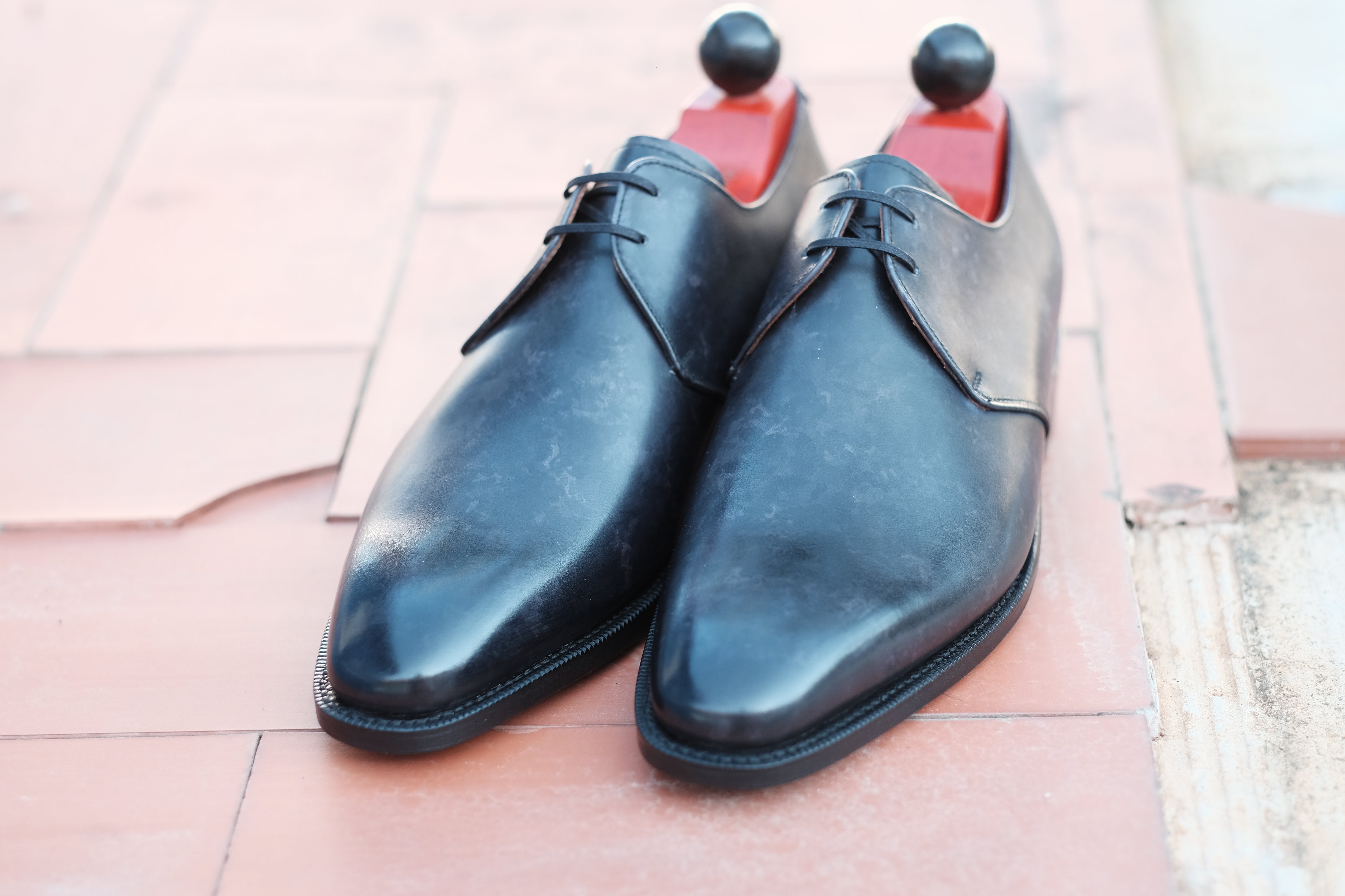 Fremont - MTO - Black Marble Patina-Made To Order Derbies Derby Two Eyelet-J.FitzPatrick Footwear