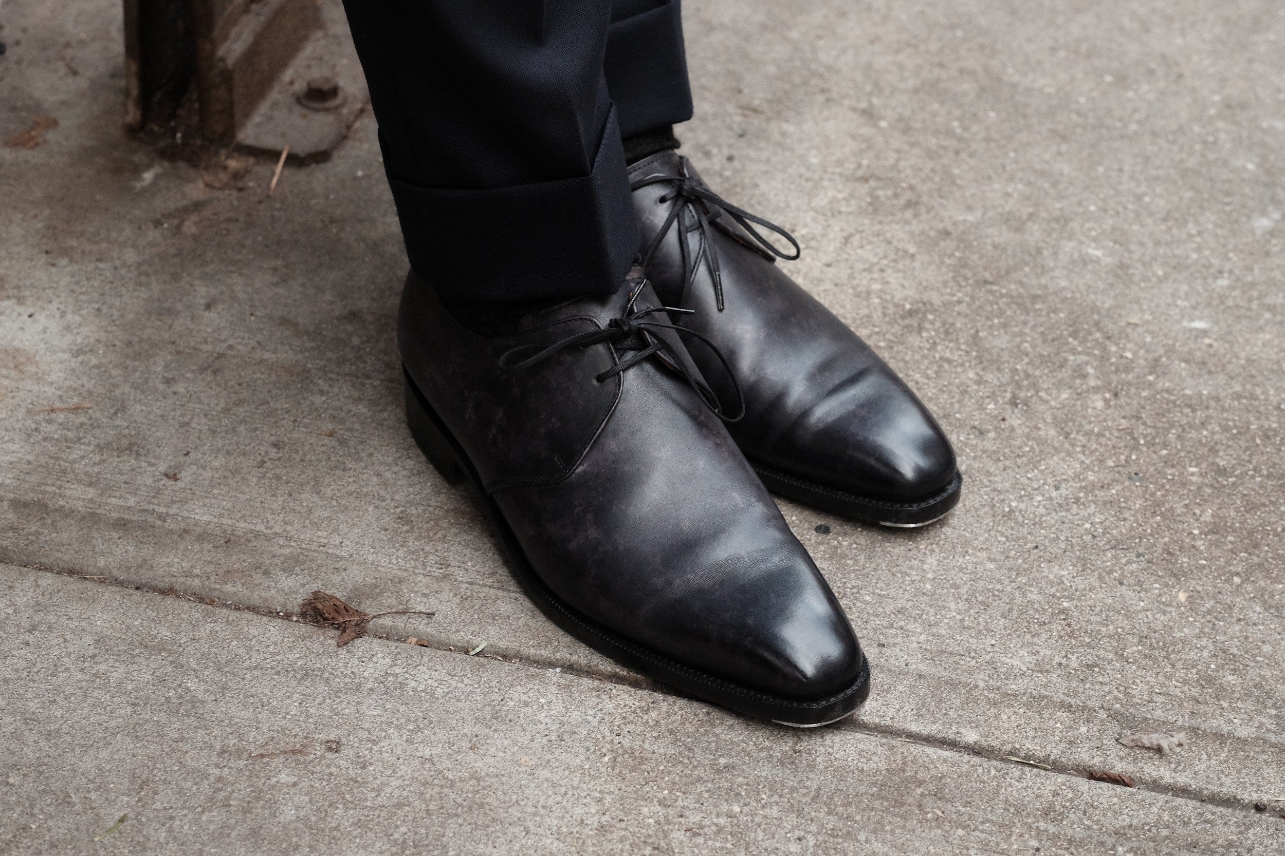 Fremont - MTO - Black Marble Patina-Made To Order Derbies Derby Two Eyelet-J.FitzPatrick Footwear