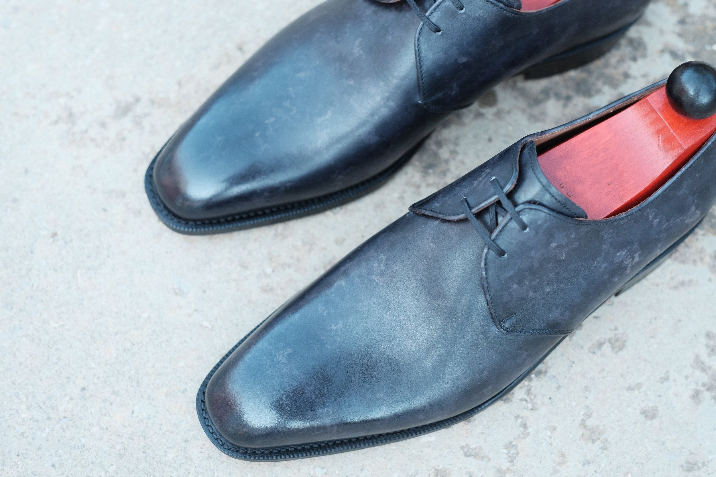 Fremont - MTO - Black Marble Patina-Made To Order Derbies Derby Two Eyelet-J.FitzPatrick Footwear