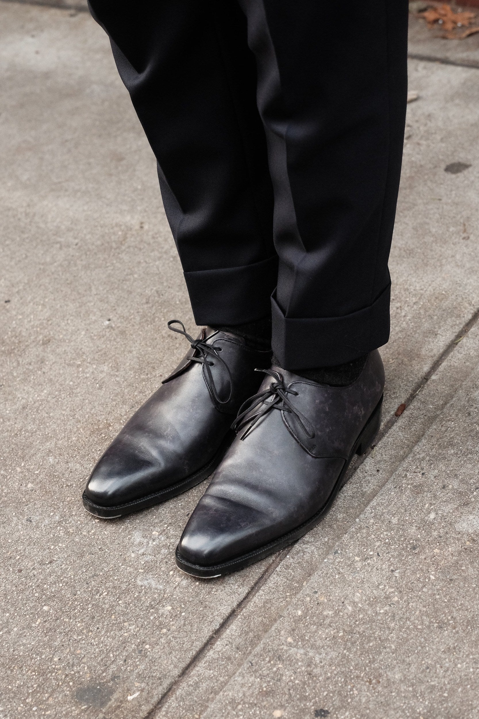 Fremont - MTO - Black Marble Patina-Made To Order Derbies Derby Two Eyelet-J.FitzPatrick Footwear