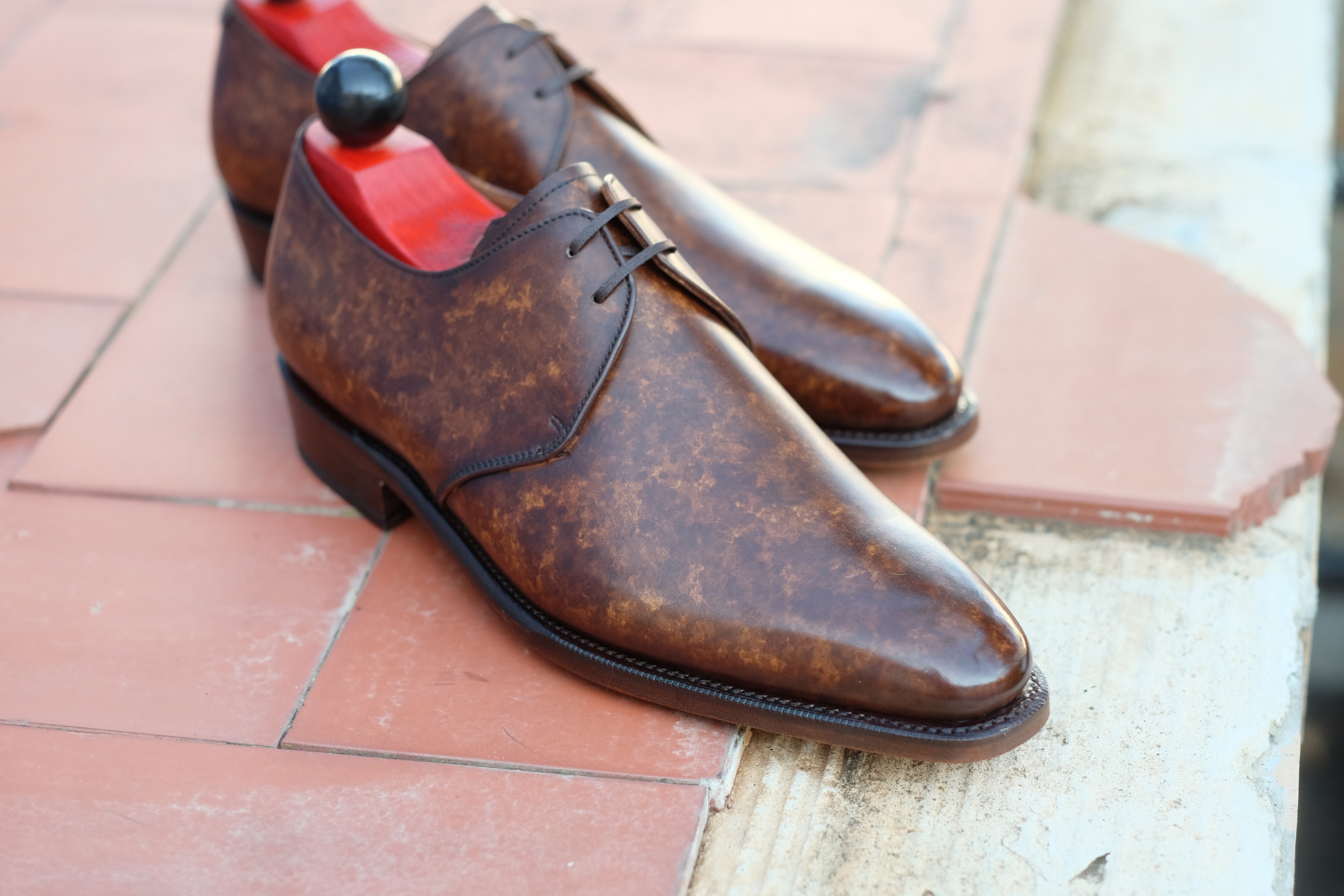 Fremont - MTO - Copper Marble Patina-Made To Order Derbies Derby Two Eyelet-J.FitzPatrick Footwear