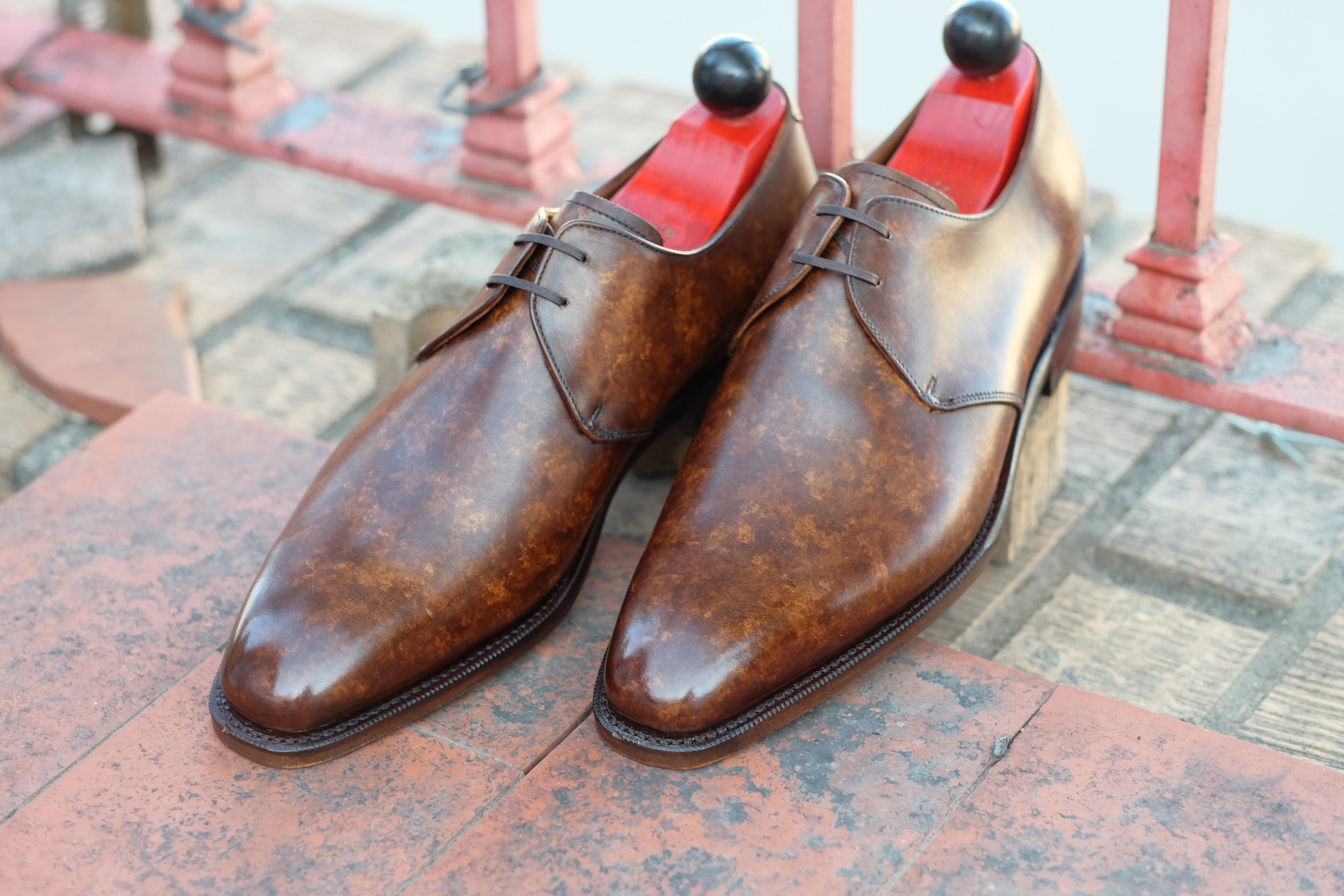 Fremont - MTO - Copper Marble Patina-Made To Order Derbies Derby Two Eyelet-J.FitzPatrick Footwear
