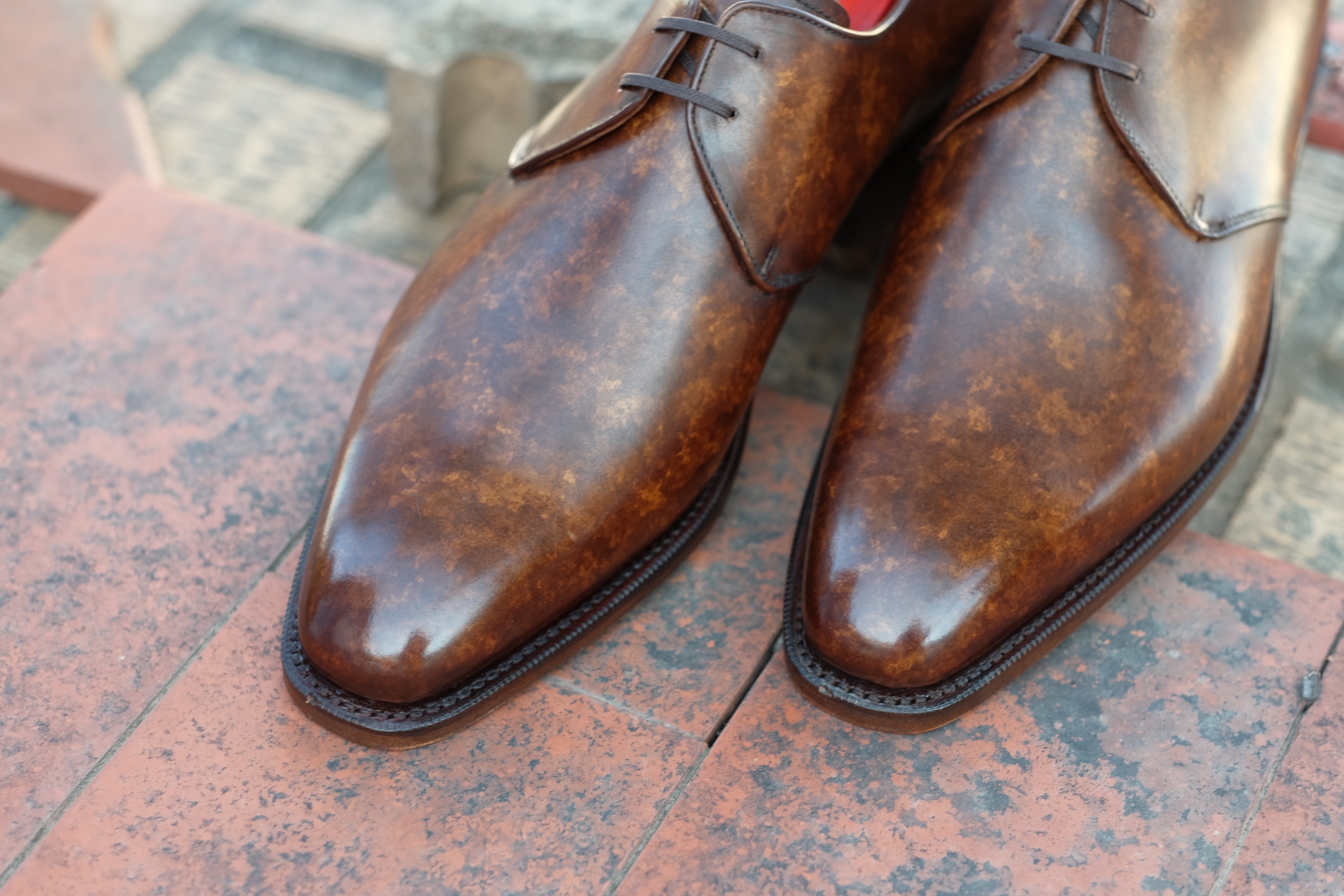 Fremont - MTO - Copper Marble Patina-Made To Order Derbies Derby Two Eyelet-J.FitzPatrick Footwear