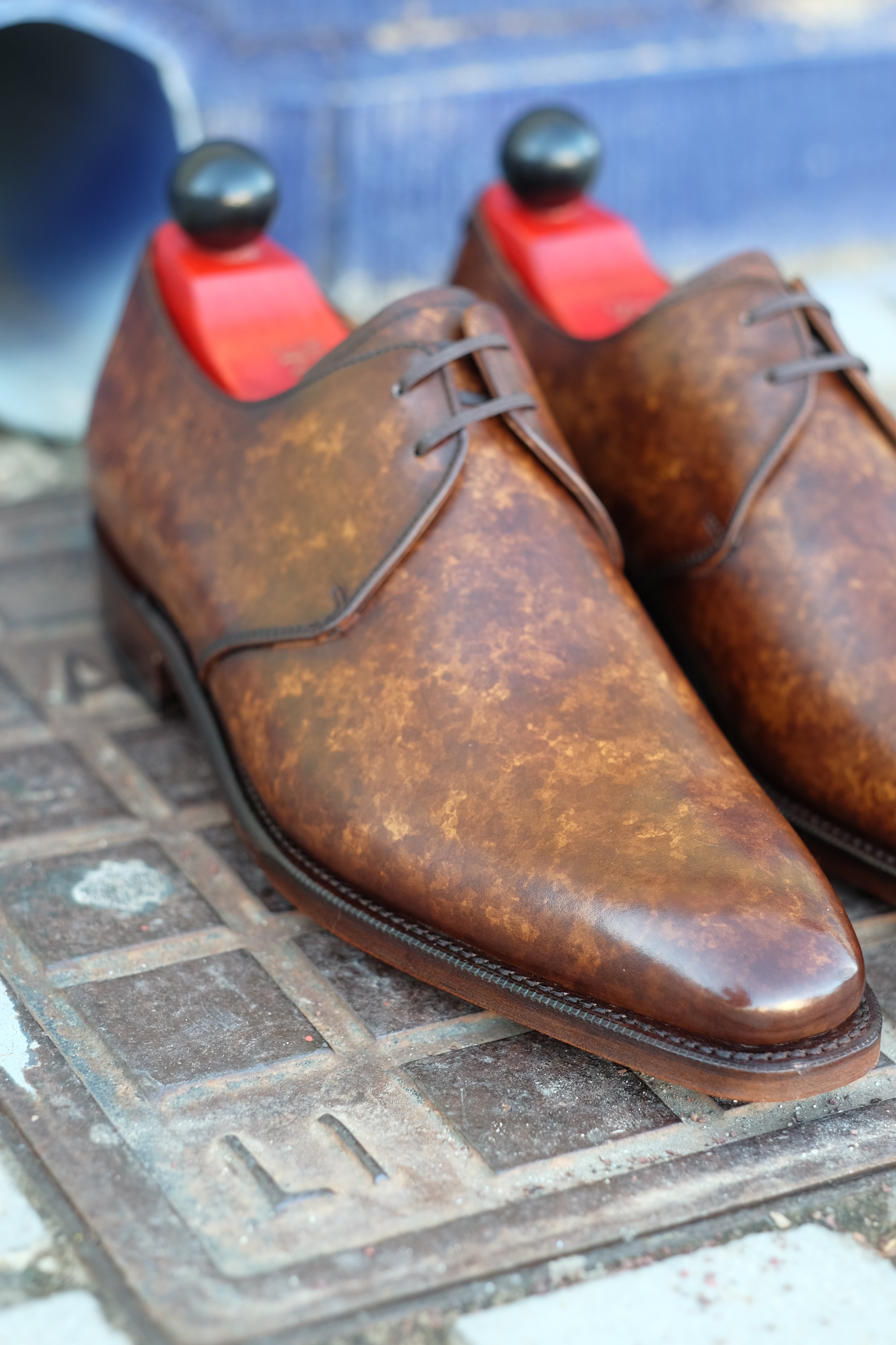 Fremont - MTO - Copper Marble Patina-Made To Order Derbies Derby Two Eyelet-J.FitzPatrick Footwear