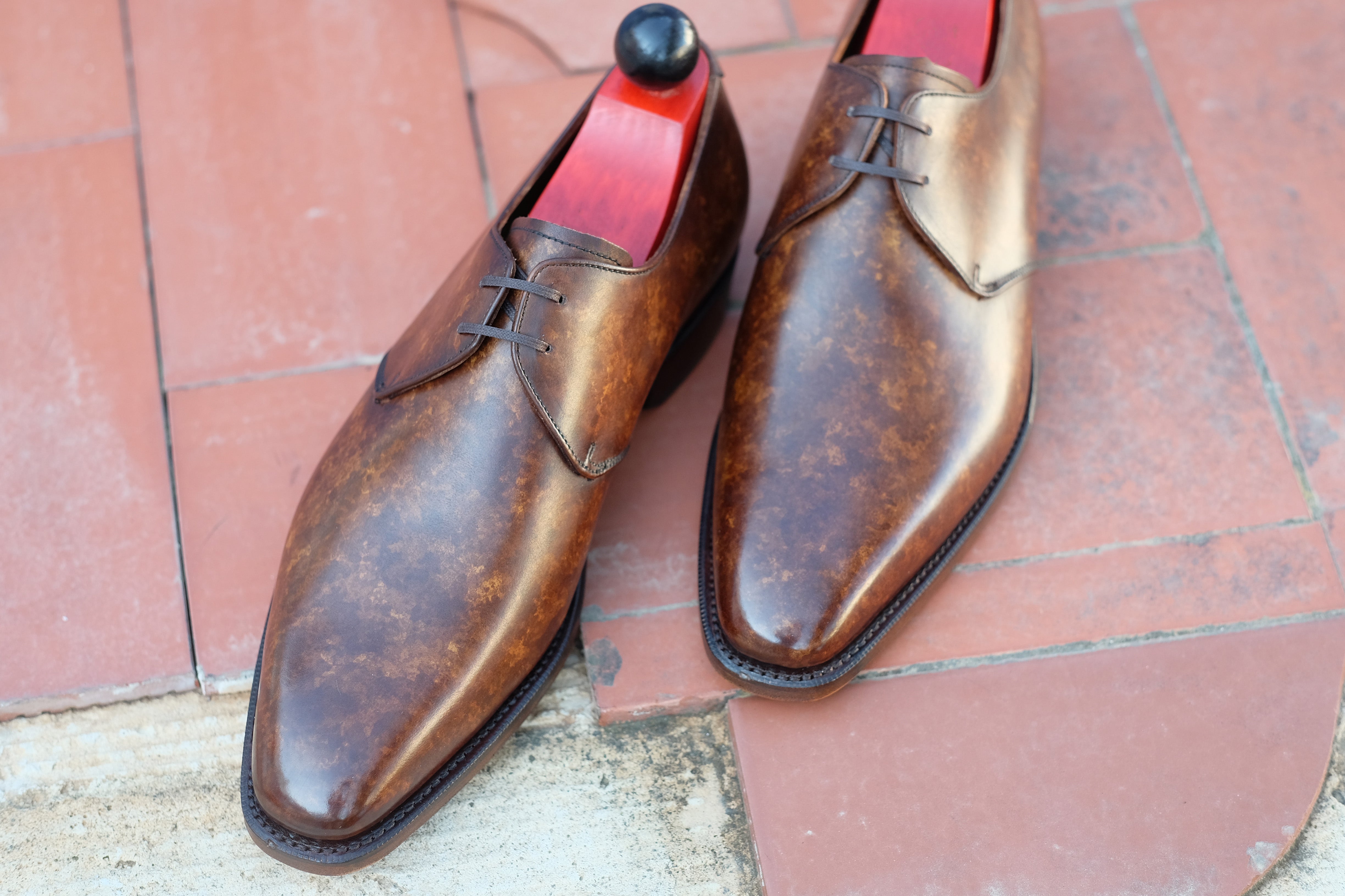 Fremont - MTO - Copper Marble Patina-Made To Order Derbies Derby Two Eyelet-J.FitzPatrick Footwear