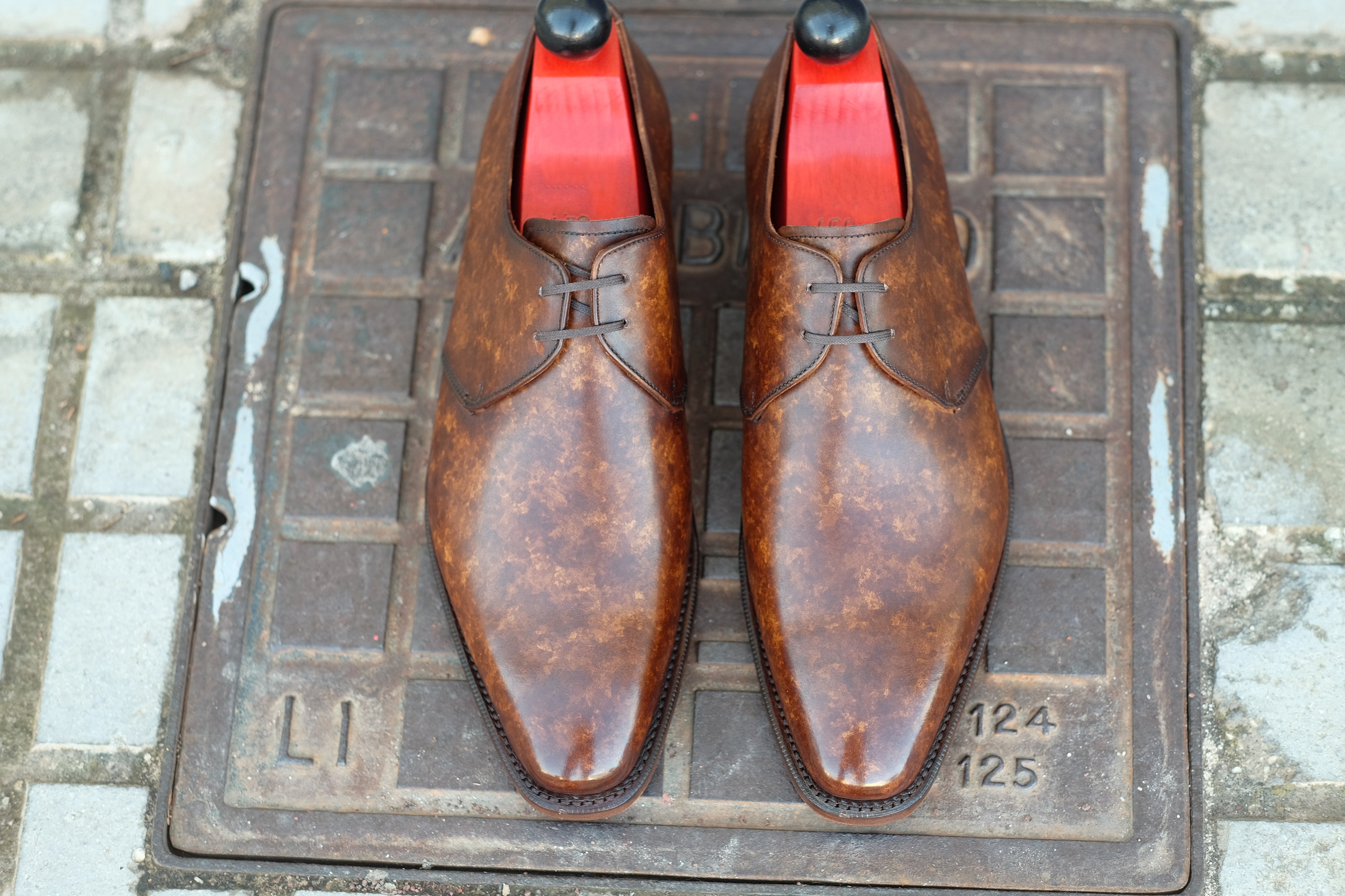 Fremont - MTO - Copper Marble Patina-Made To Order Derbies Derby Two Eyelet-J.FitzPatrick Footwear