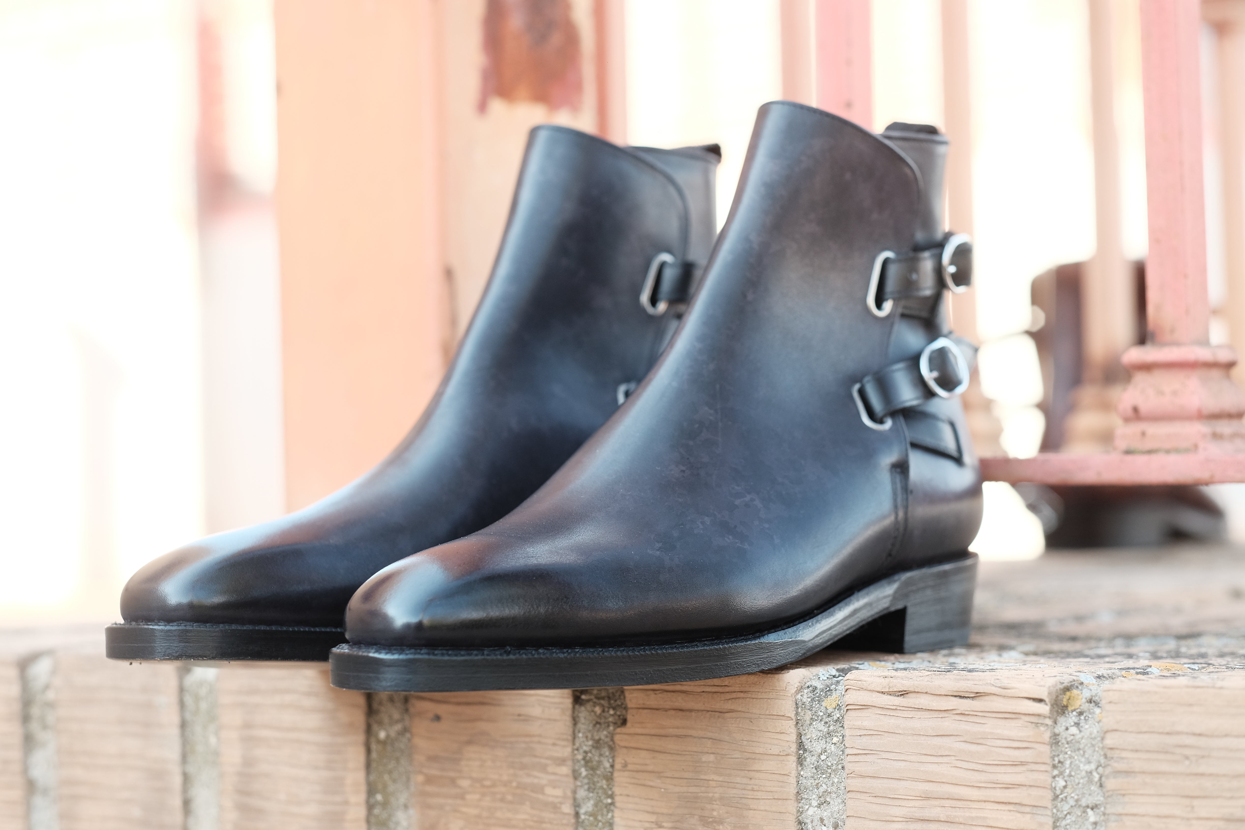 Genesee - Black Marble Patina-Jodhpur Boots-J.FitzPatrick Footwear