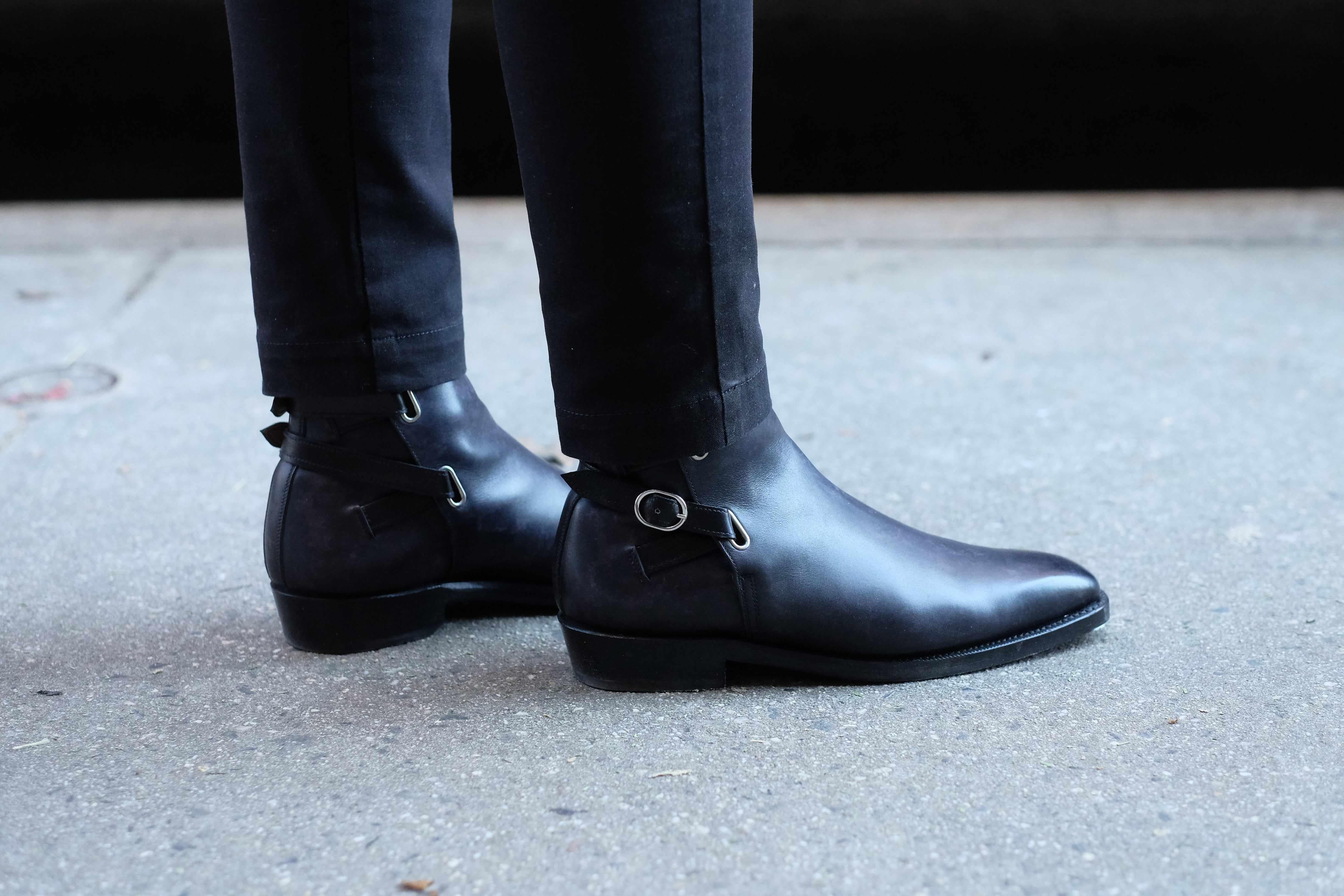Genesee - Black Marble Patina-Jodhpur Boots-J.FitzPatrick Footwear