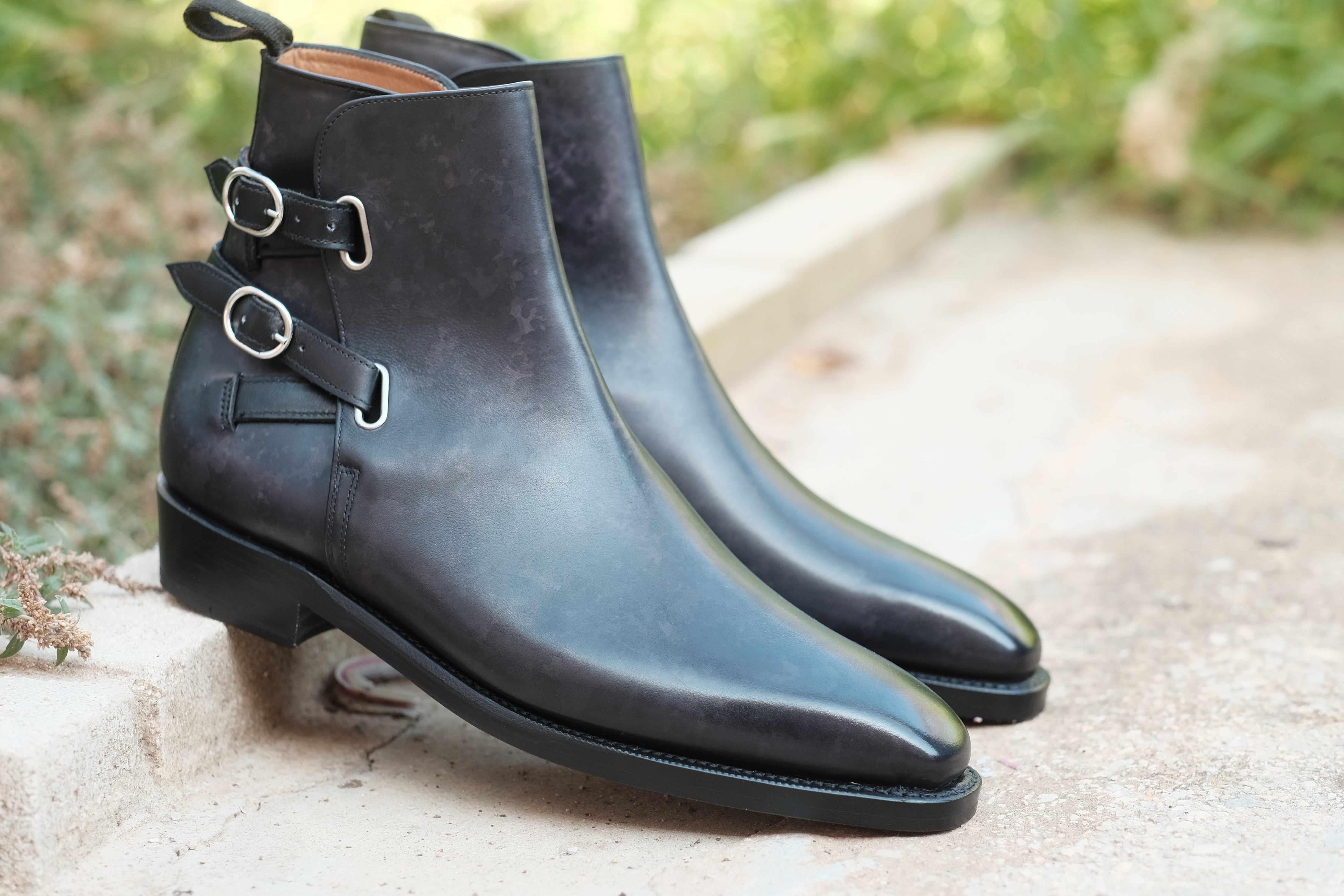 Genesee - Black Marble Patina-Jodhpur Boots-J.FitzPatrick Footwear