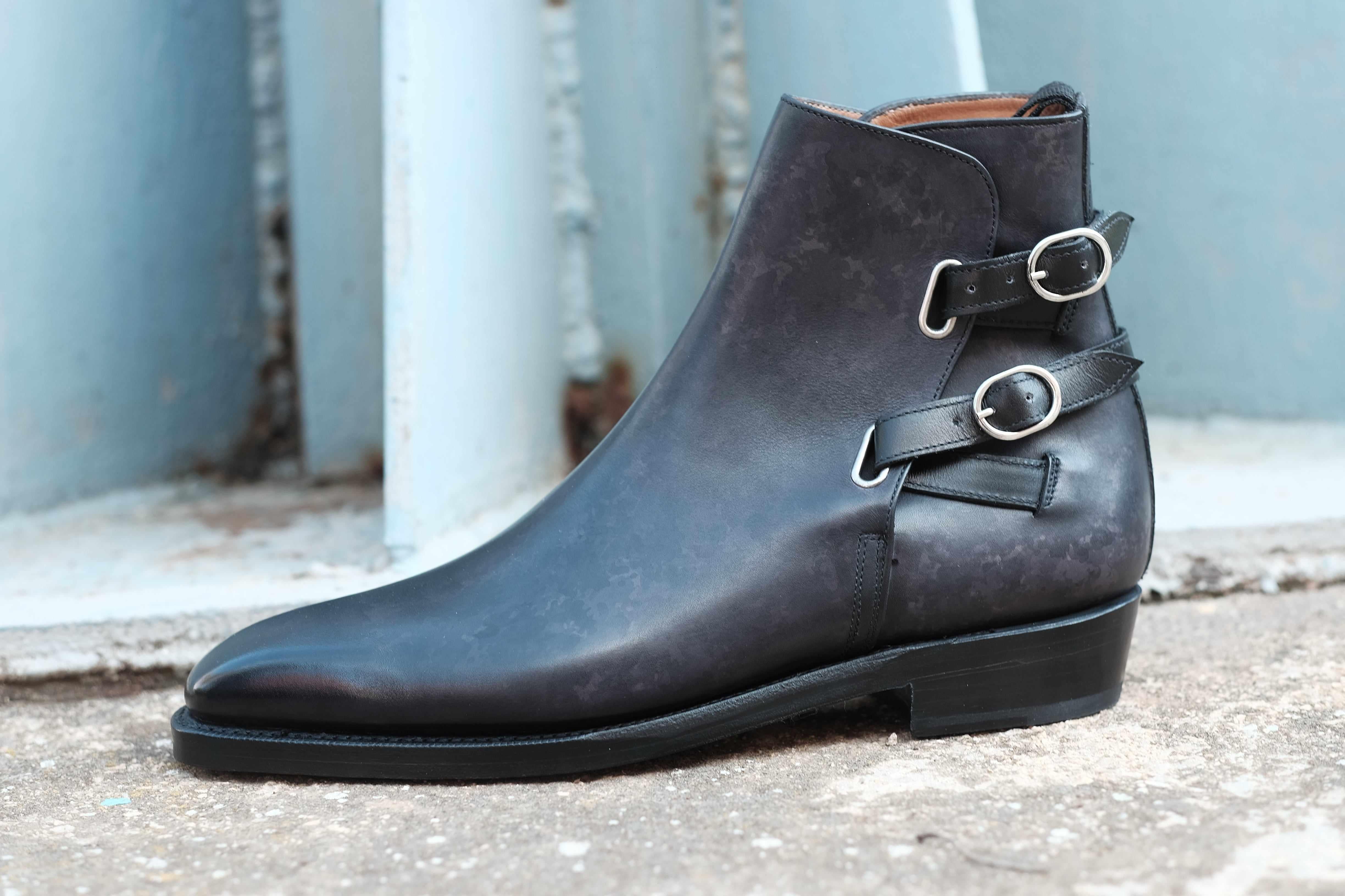 Genesee - Black Marble Patina-Jodhpur Boots-J.FitzPatrick Footwear
