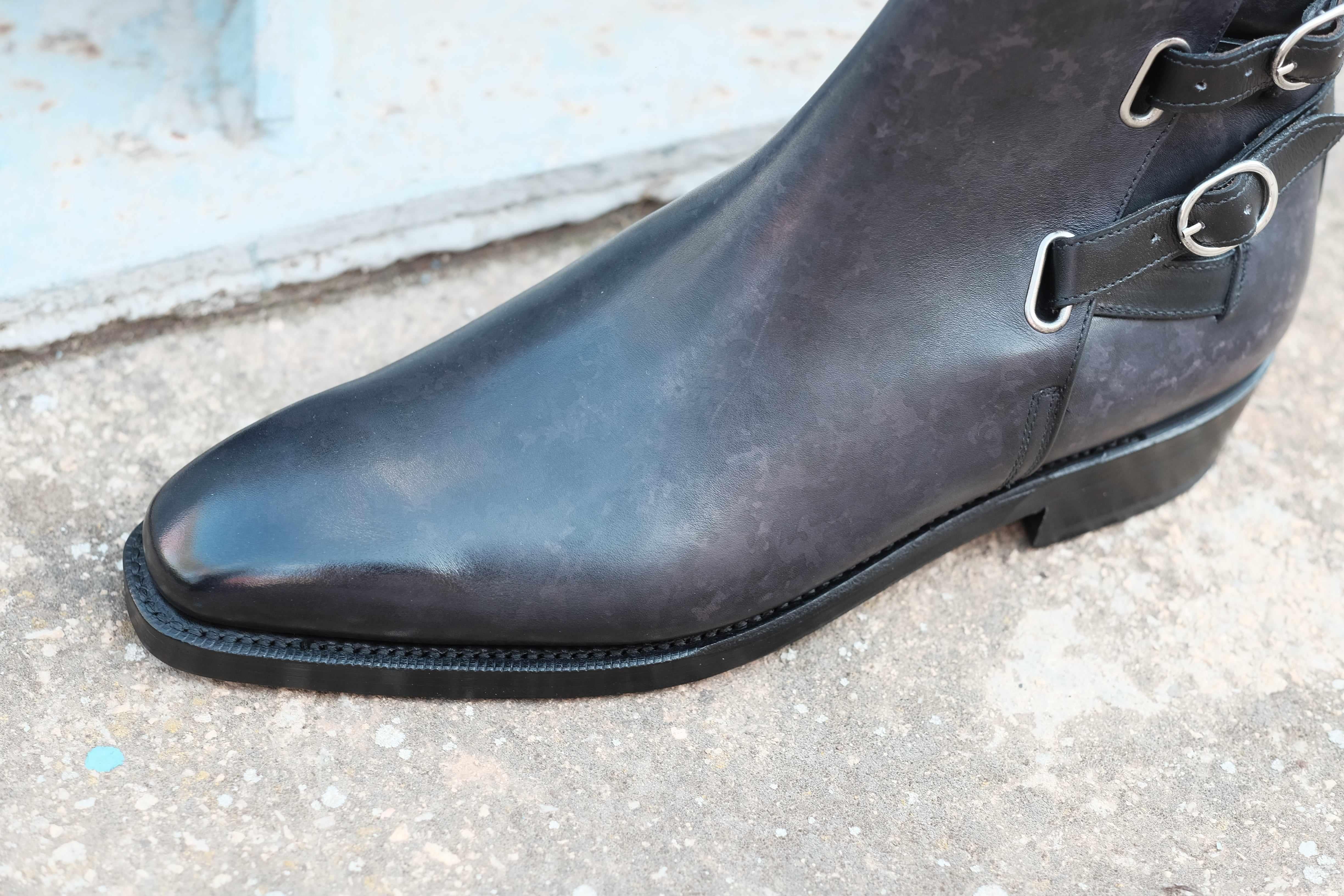 Genesee - Black Marble Patina-Jodhpur Boots-J.FitzPatrick Footwear