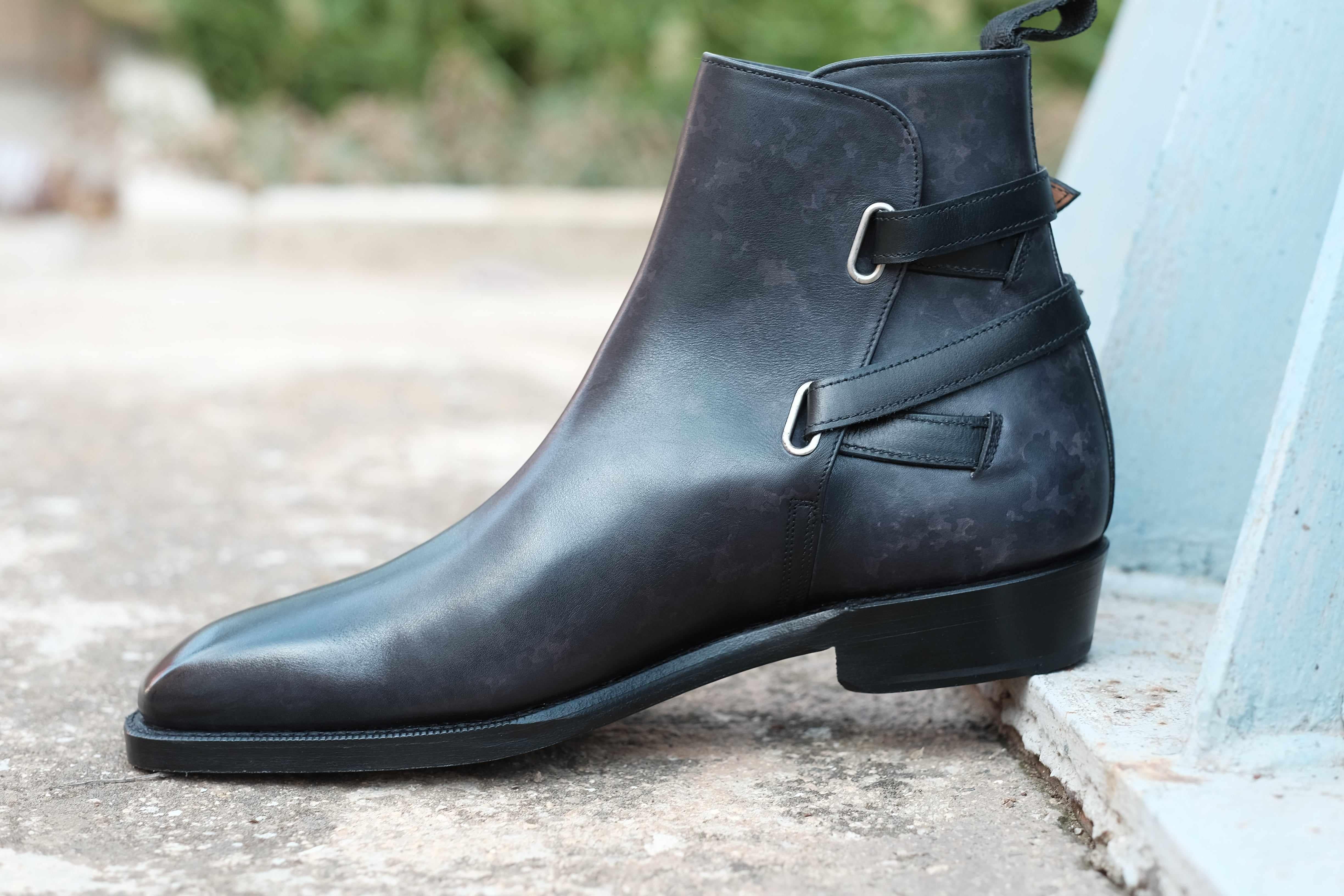 Genesee - Black Marble Patina-Jodhpur Boots-J.FitzPatrick Footwear