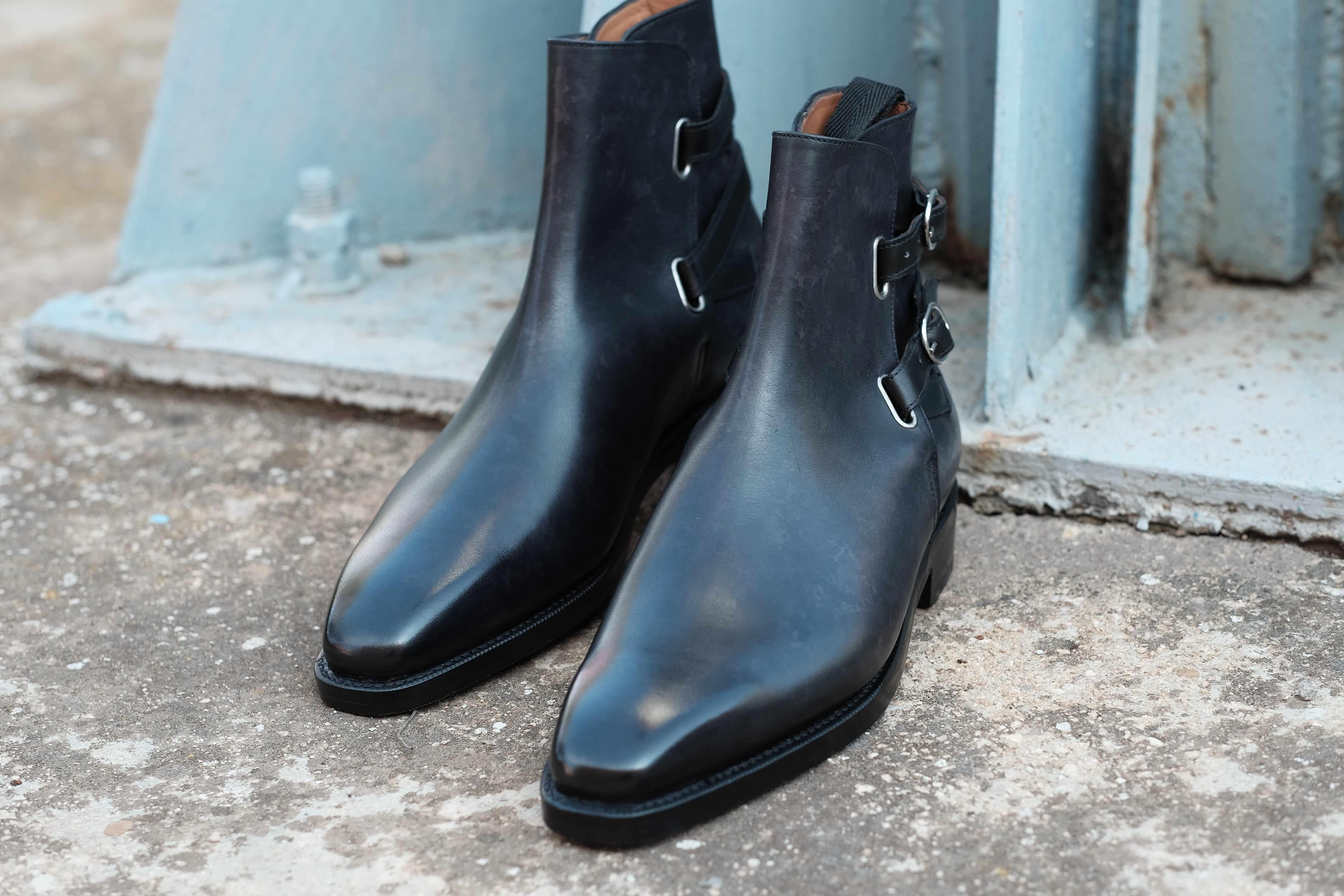 Genesee - Black Marble Patina-Jodhpur Boots-J.FitzPatrick Footwear
